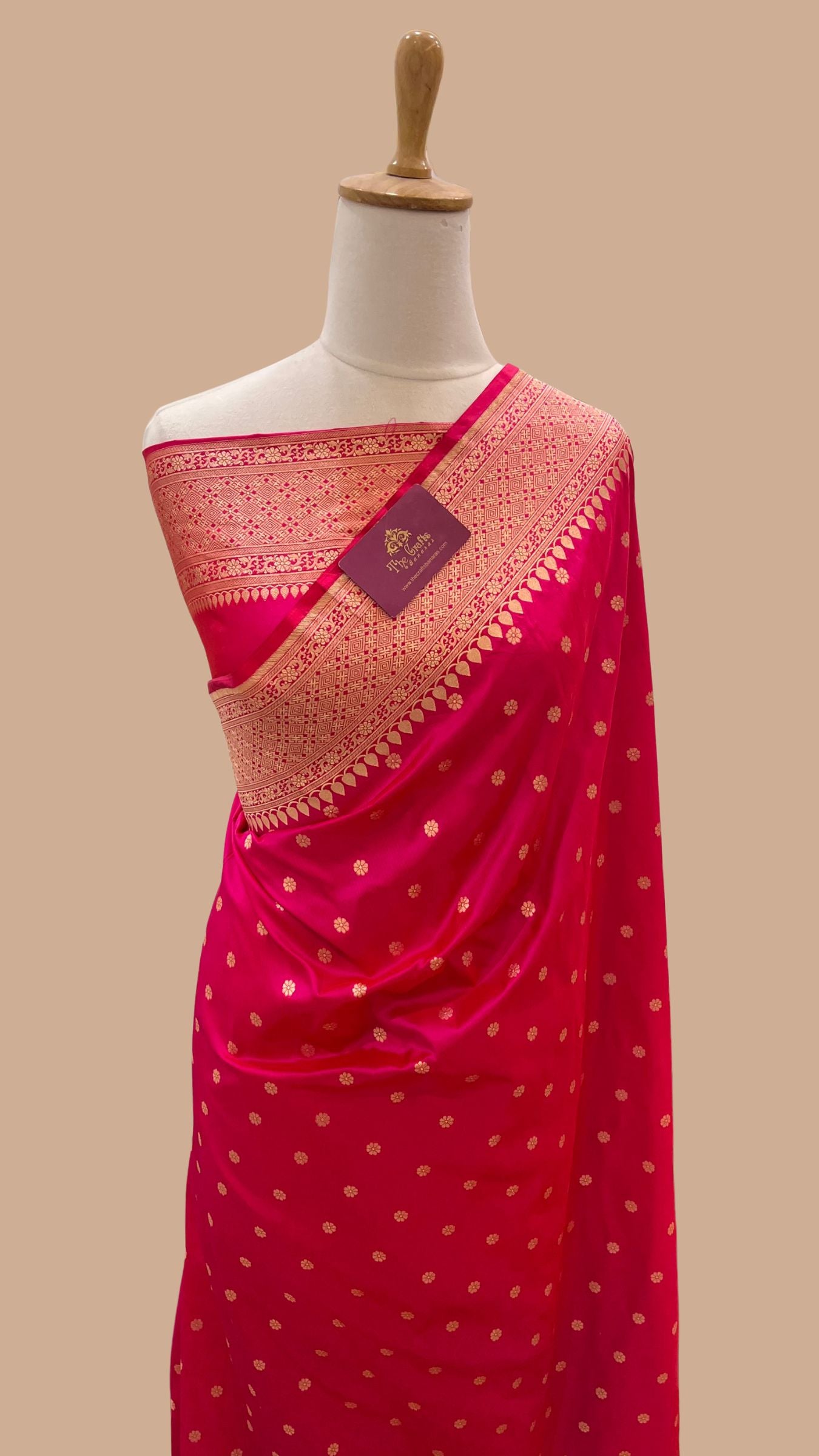 Pure Katan Silk Handloom Banarasi Saree - Chunri Buti