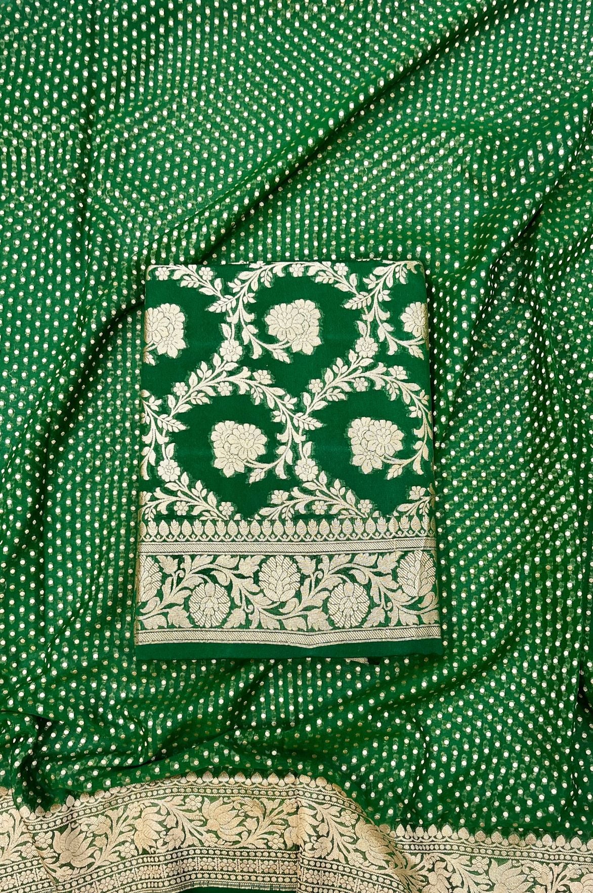 Khaddi Georgette Banarasi Dress Material