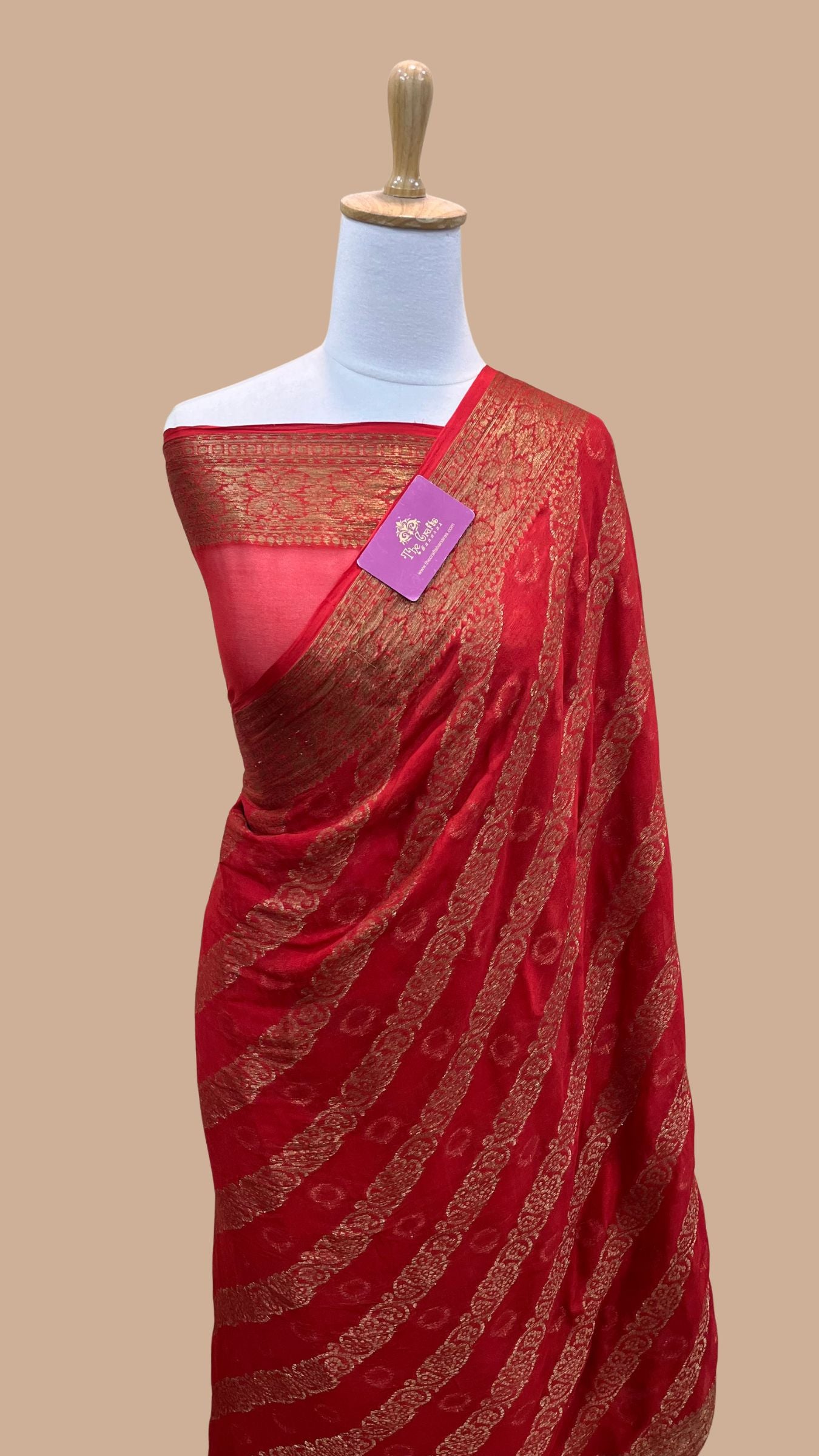 Pure Khaddi Chiffon Banarasi Saree