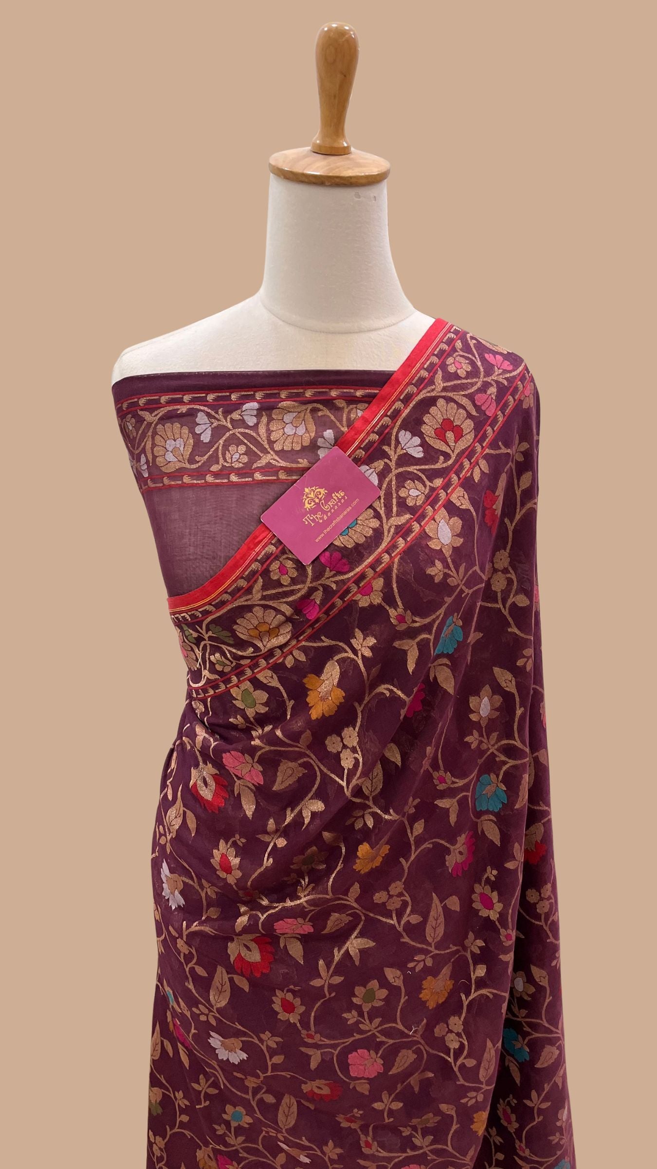 Pure Ektara Cotton Jamdani Banarasi Saree - Tilfi