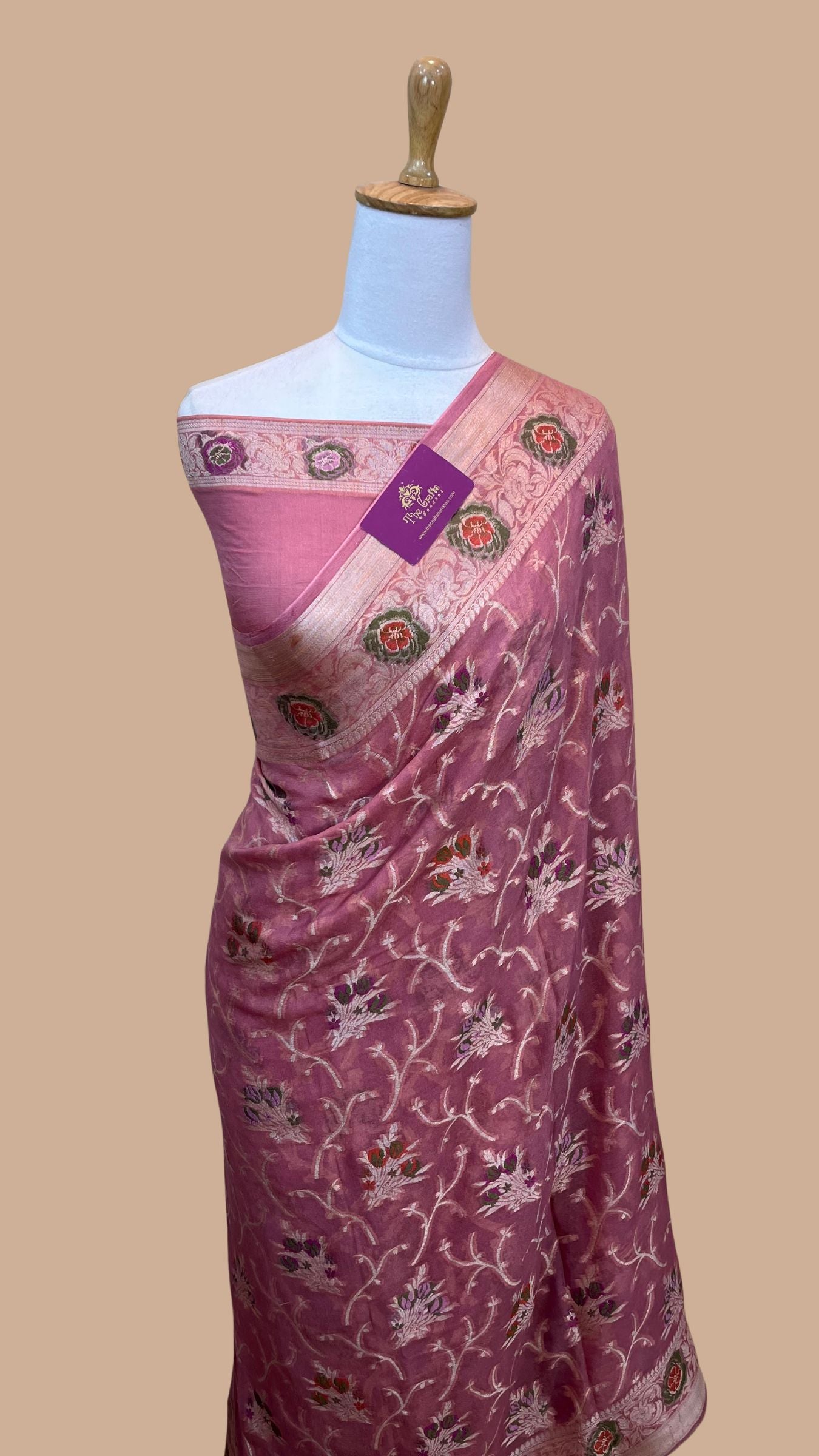 Pure Khaddi Chiffon Banarasi Saree