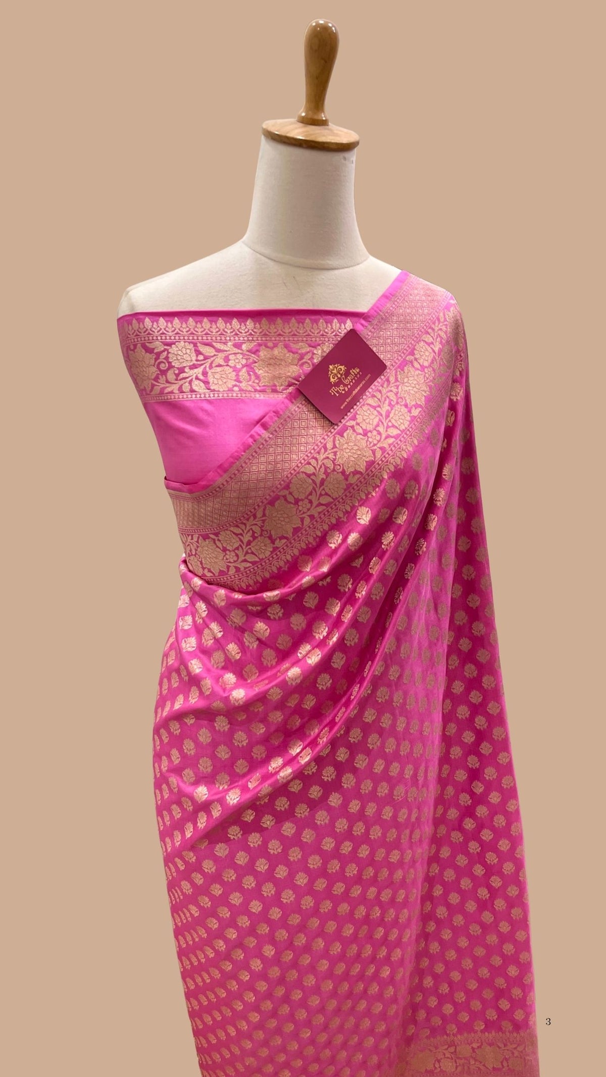 Pure Katan Silk Handloom Banarasi Saree - Jaal work