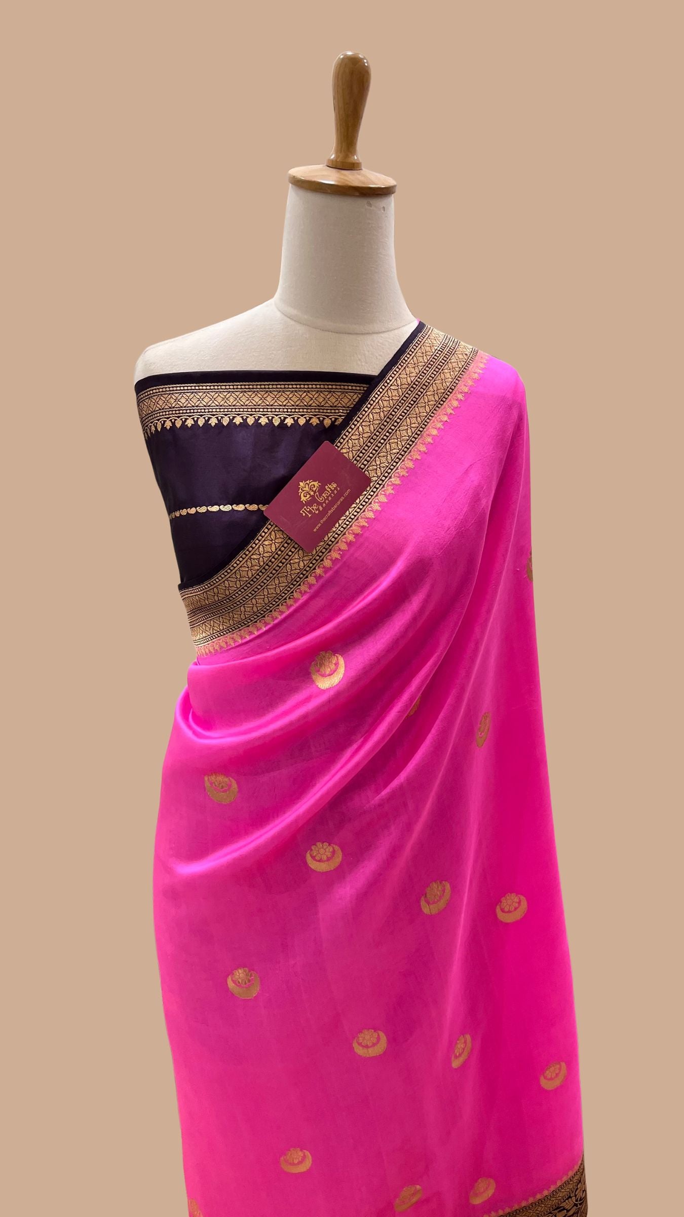 Pure  Mango Silk Handloom Banarasi Saree