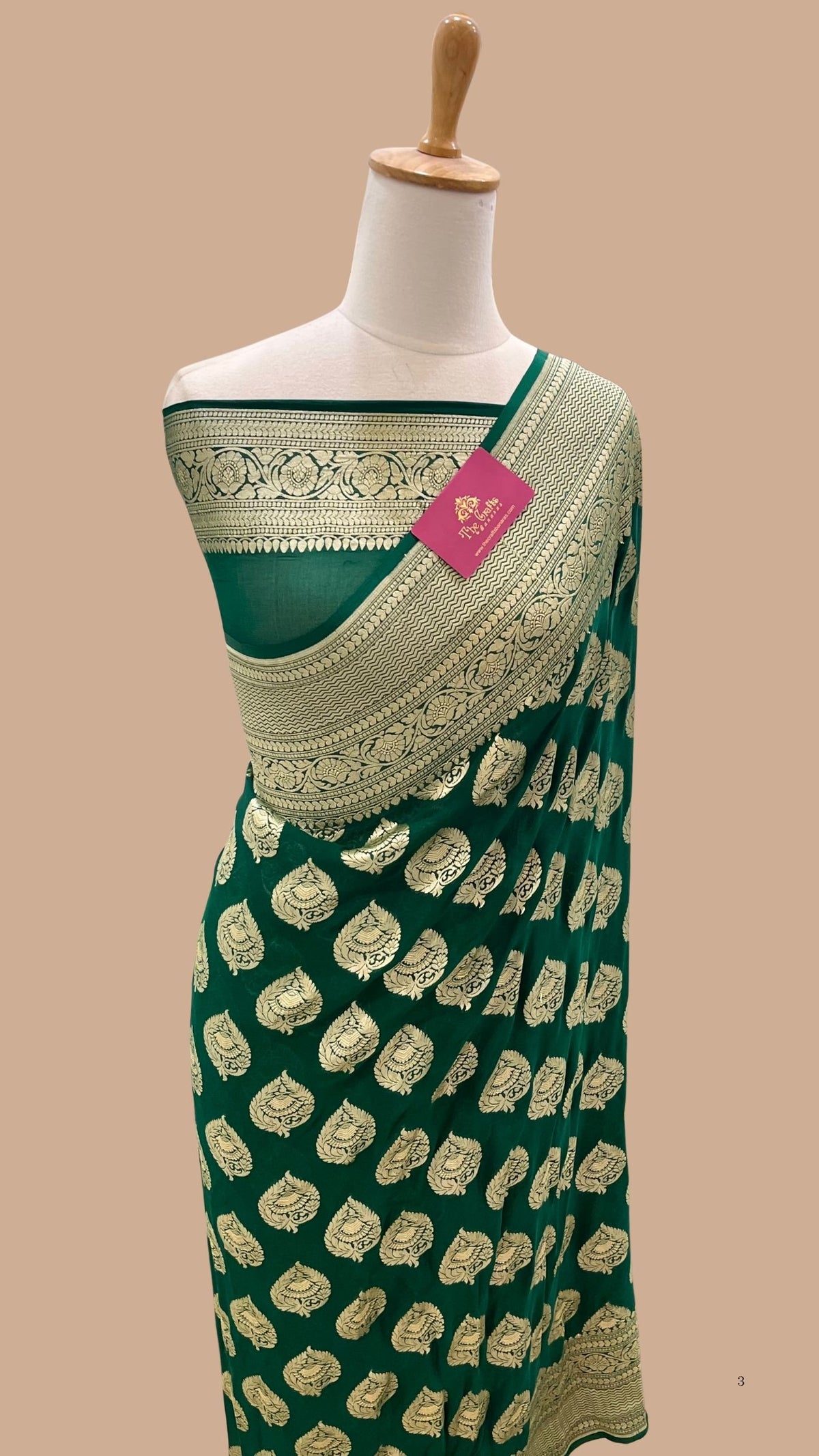 Khaddi Georgette Handloom Banarasi Saree