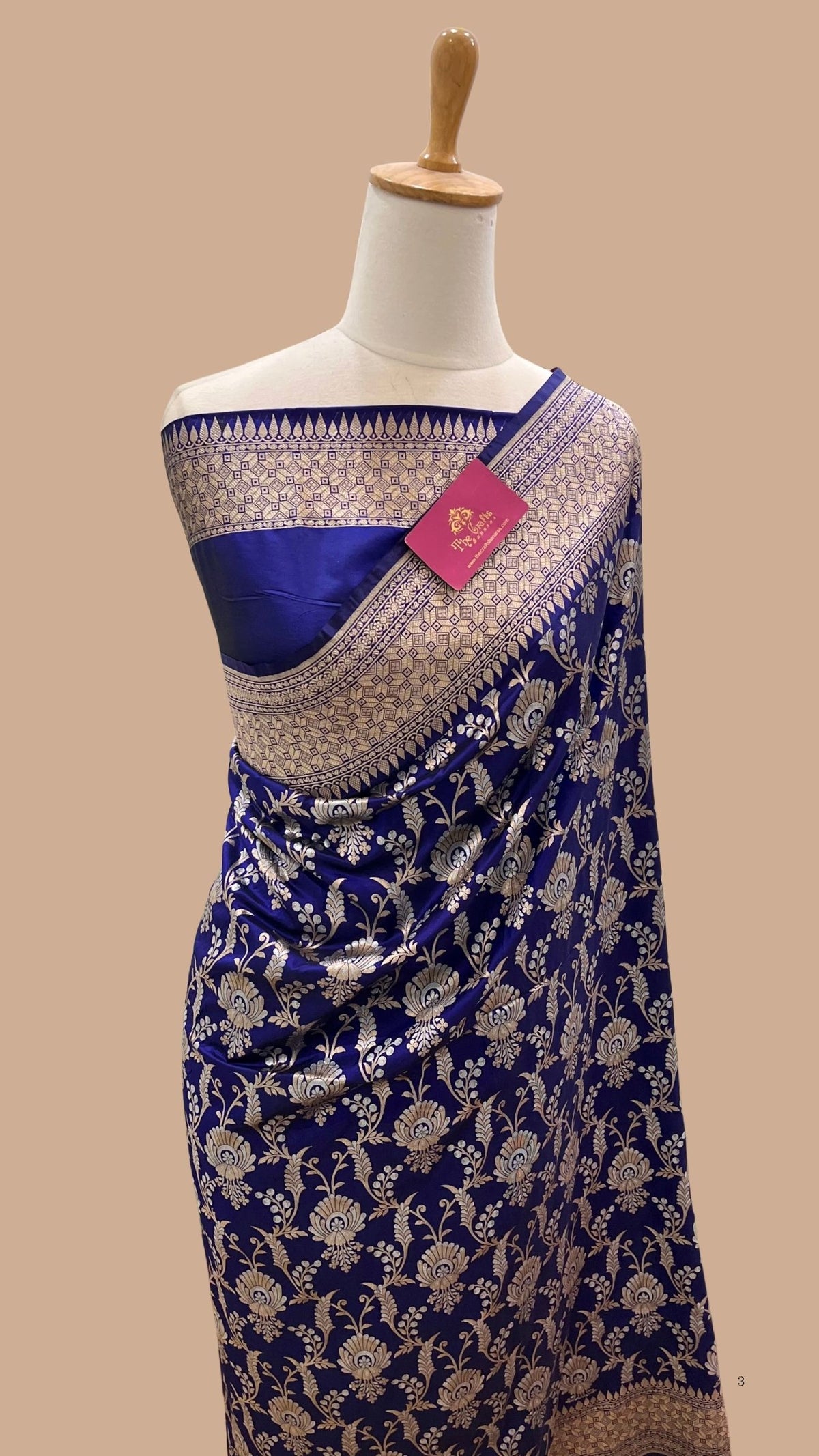 Pure Katan Silk Handloom Banarasi Saree - All Over Sona Rupa Jaal Work