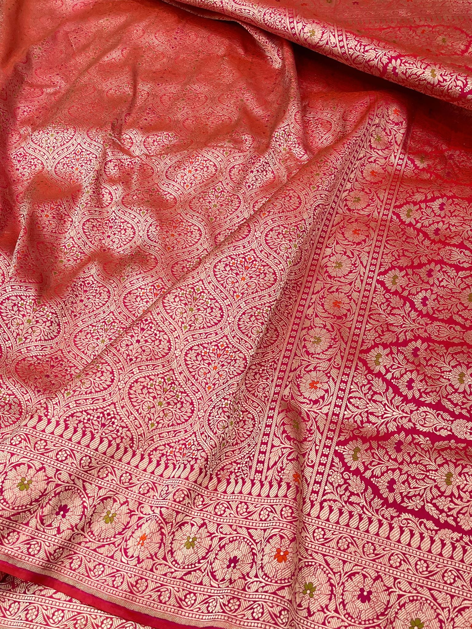 Pure Katan Silk Handloom Banarasi Saree - Tanchui Brocade Meena