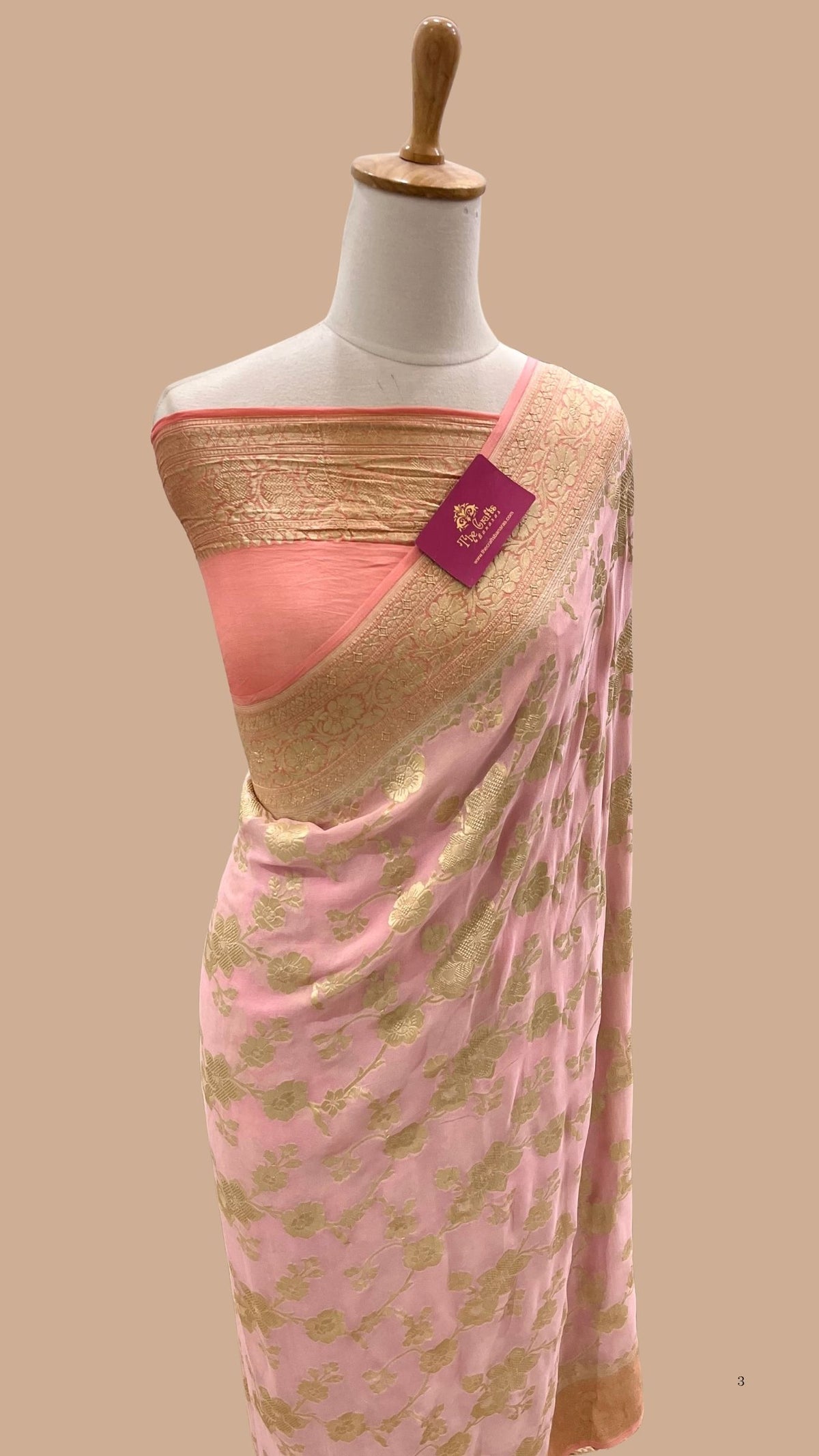 Khaddi Georgette Handloom Banarasi Saree