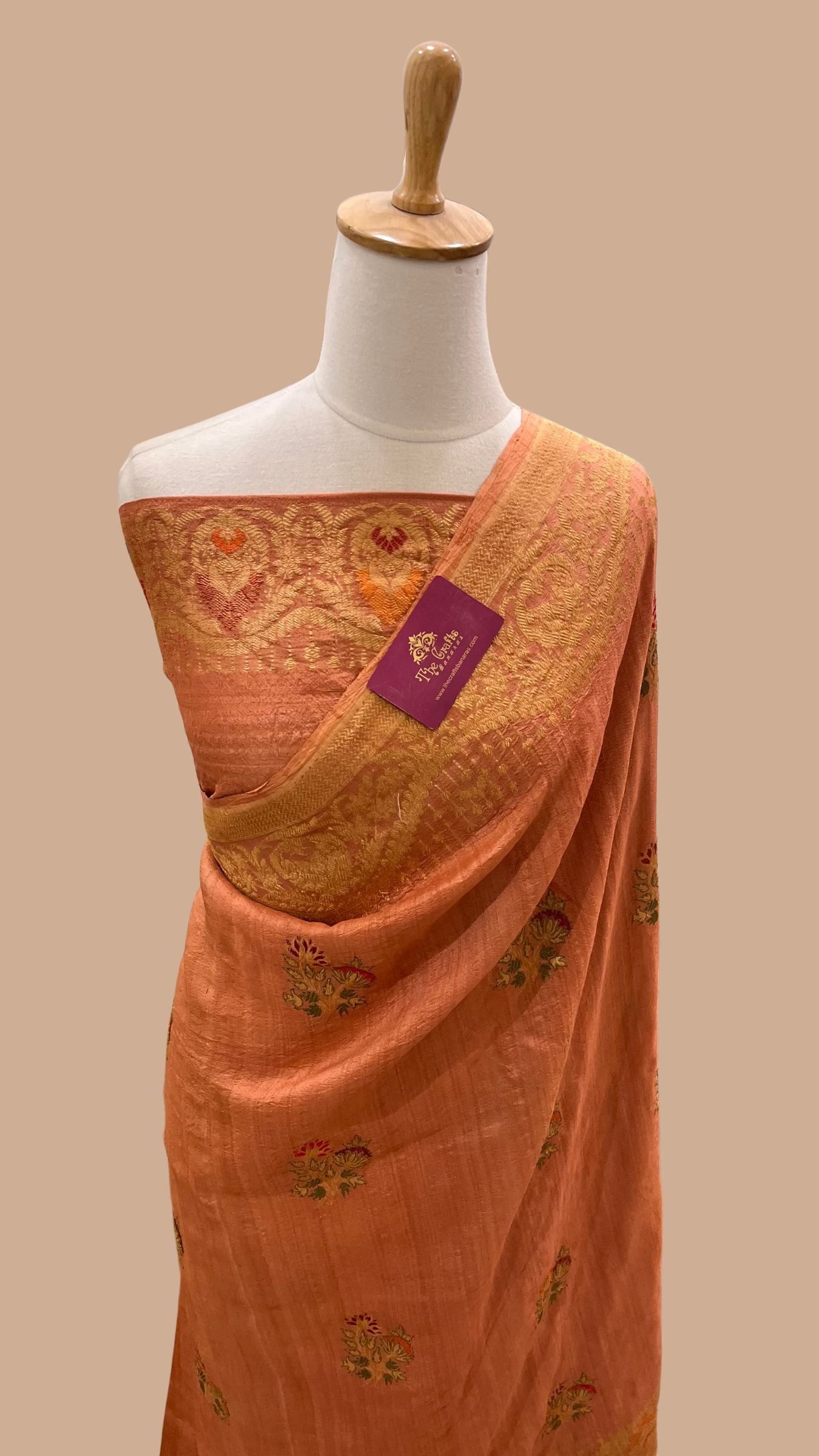 Tussar Georgette Handloom Banarasi Saree - Meenakari