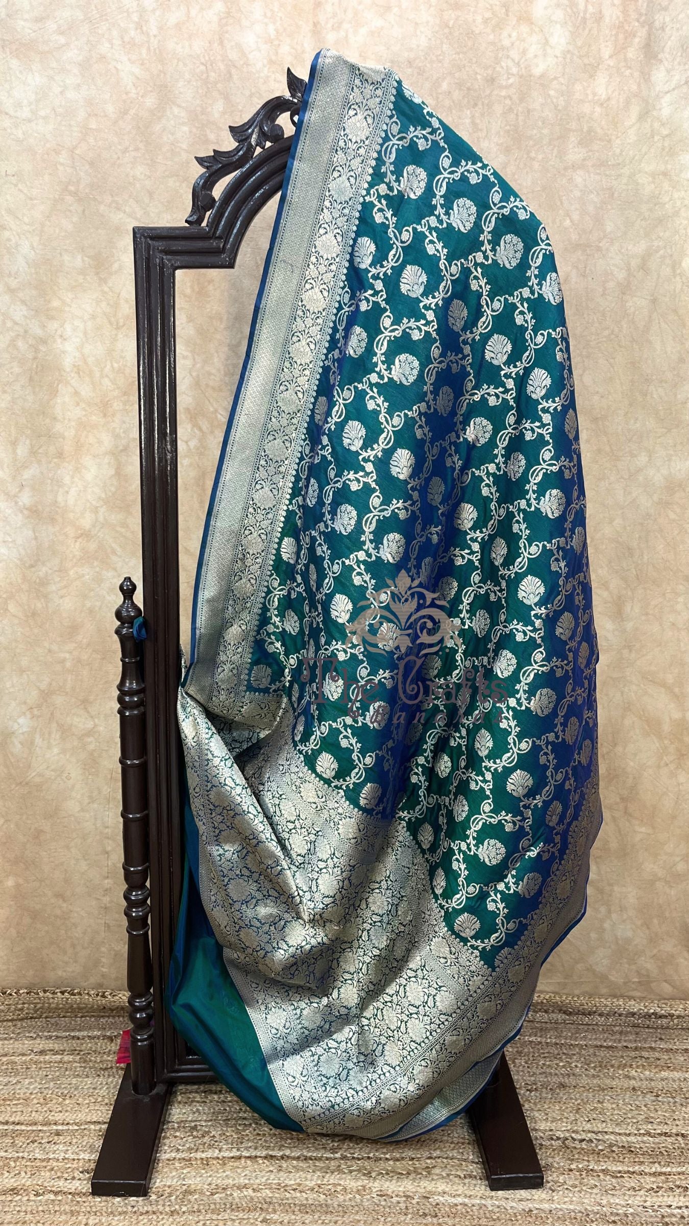 Pure Katan Silk Handloom Banarasi Saree - Jaal work