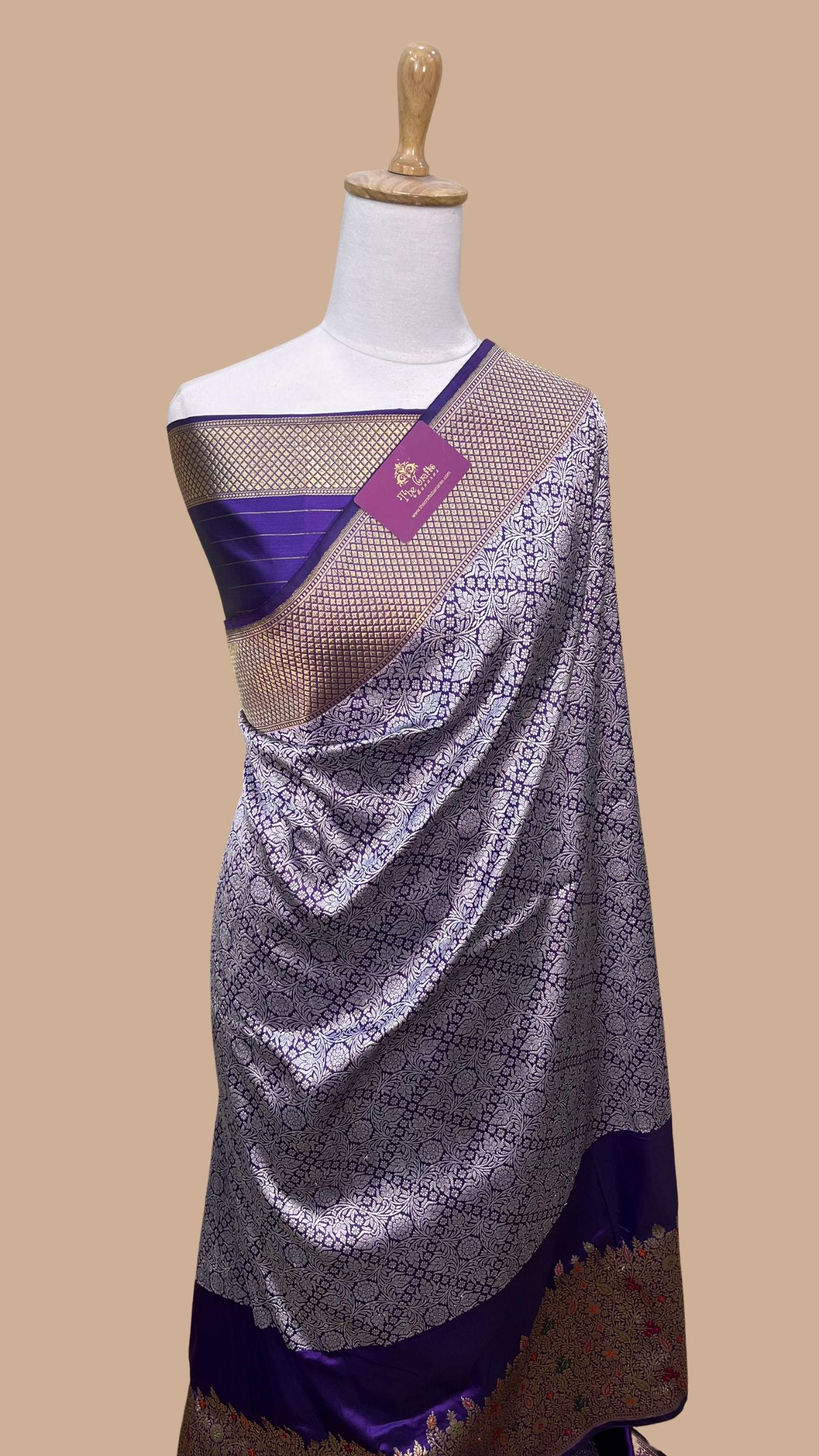 Pure Katan Silk Handloom Banarasi Saree - Kadhua Tanchui Brocade Meena