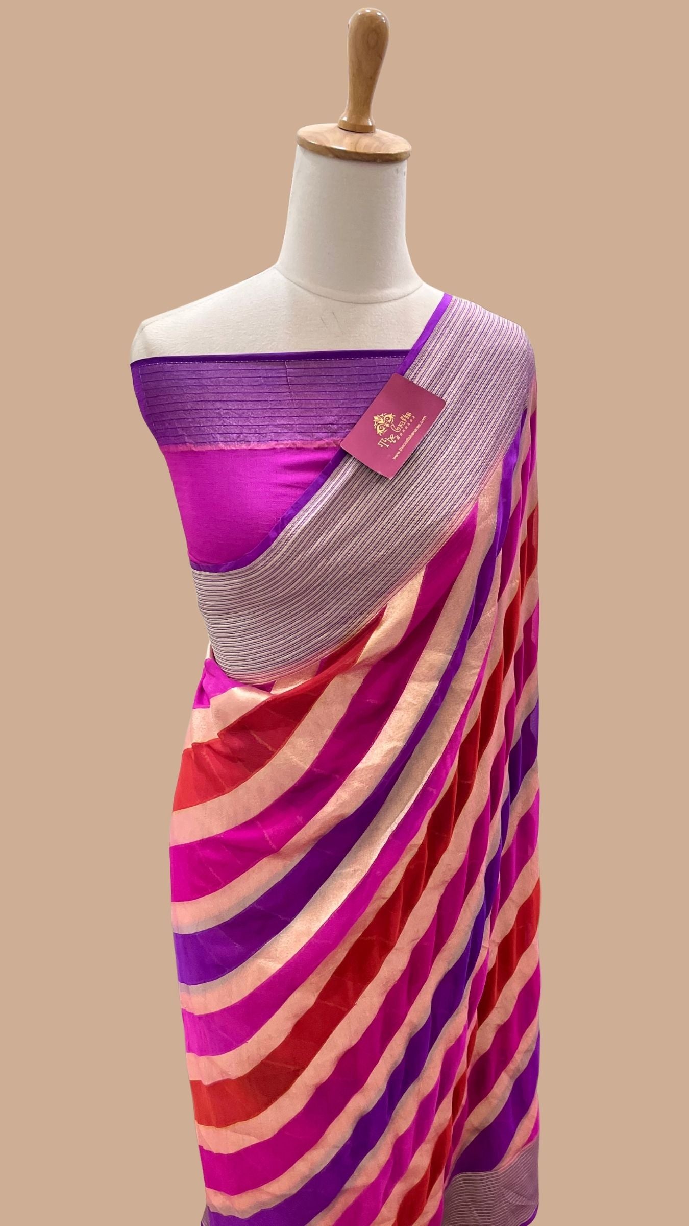 Khaddi Georgette Handloom Banarasi Saree