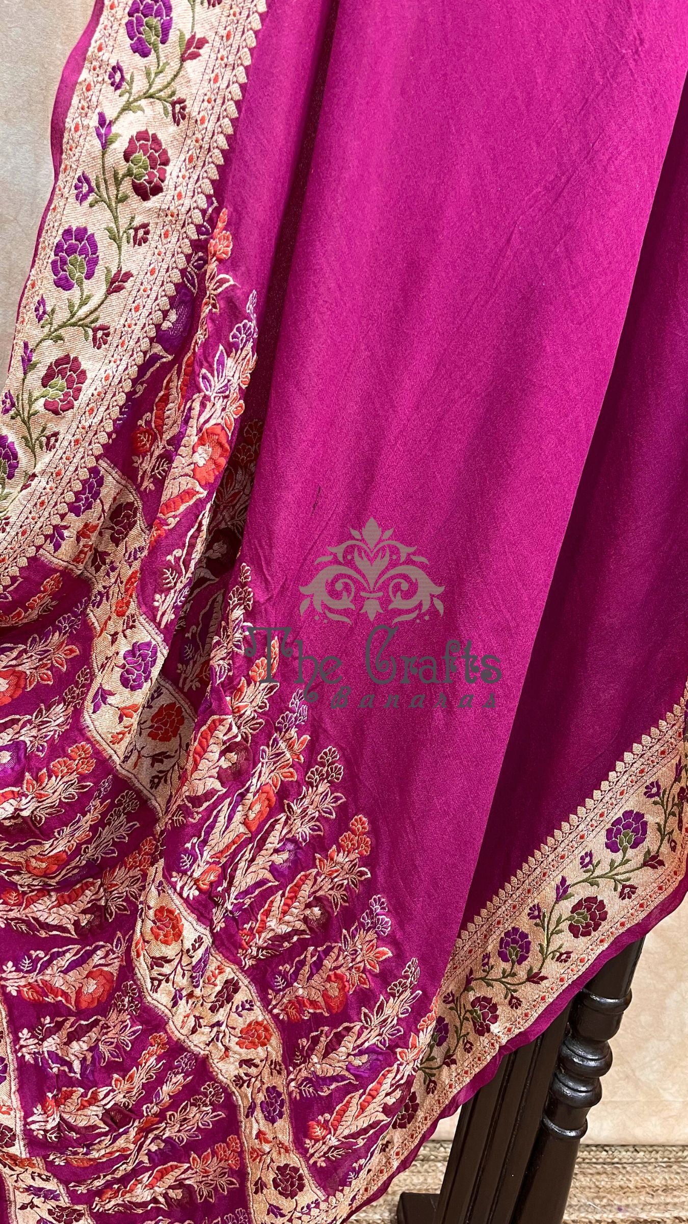 Pure Khaddi Chiffon Banarasi Saree