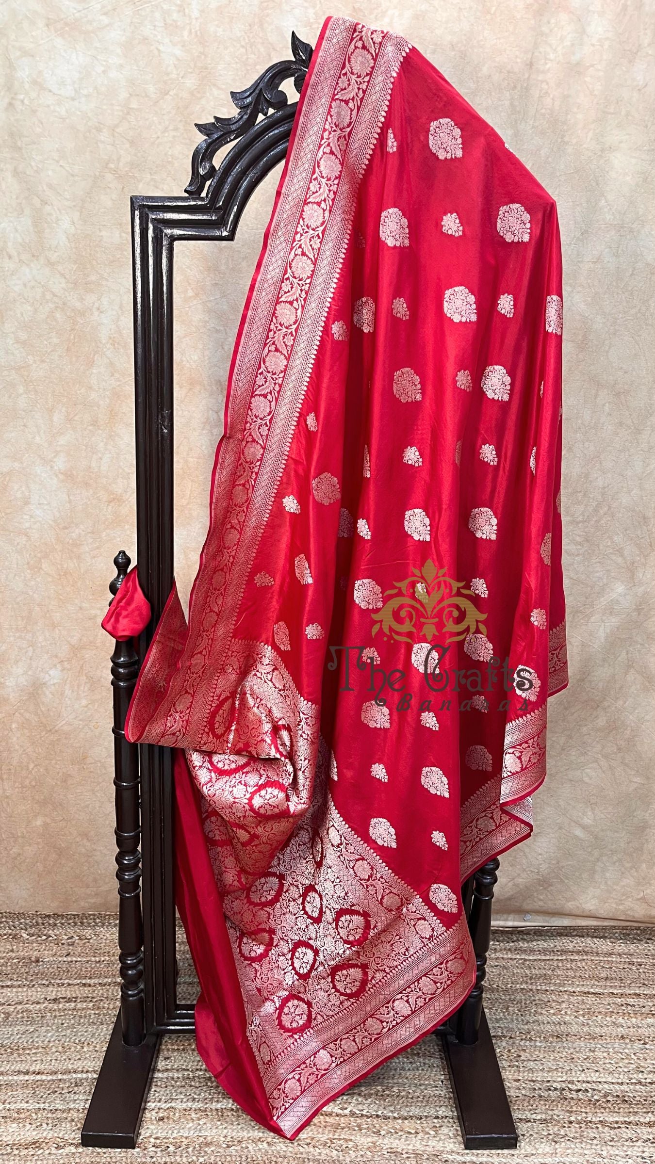 Pure Katan Silk Handloom Banarasi Saree - Jaal work