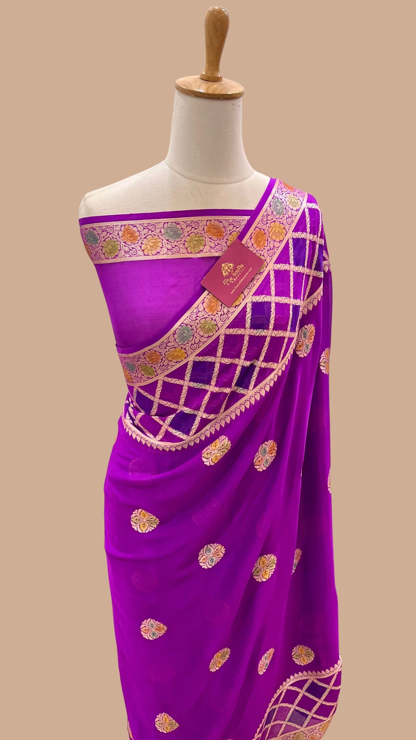 Pure Khaddi Chiffon Banarasi Saree