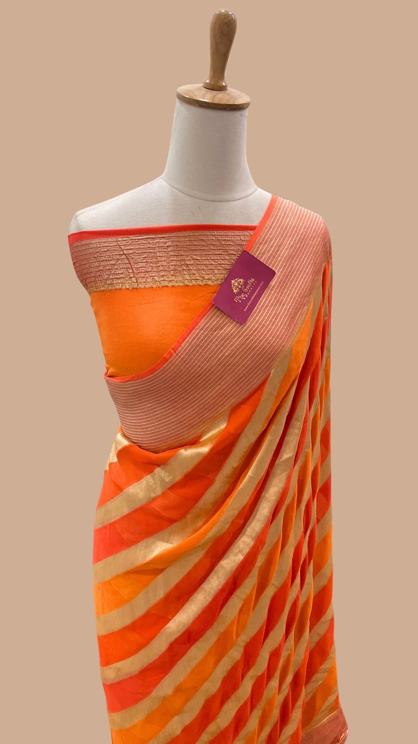Khaddi Georgette Handloom Banarasi Saree