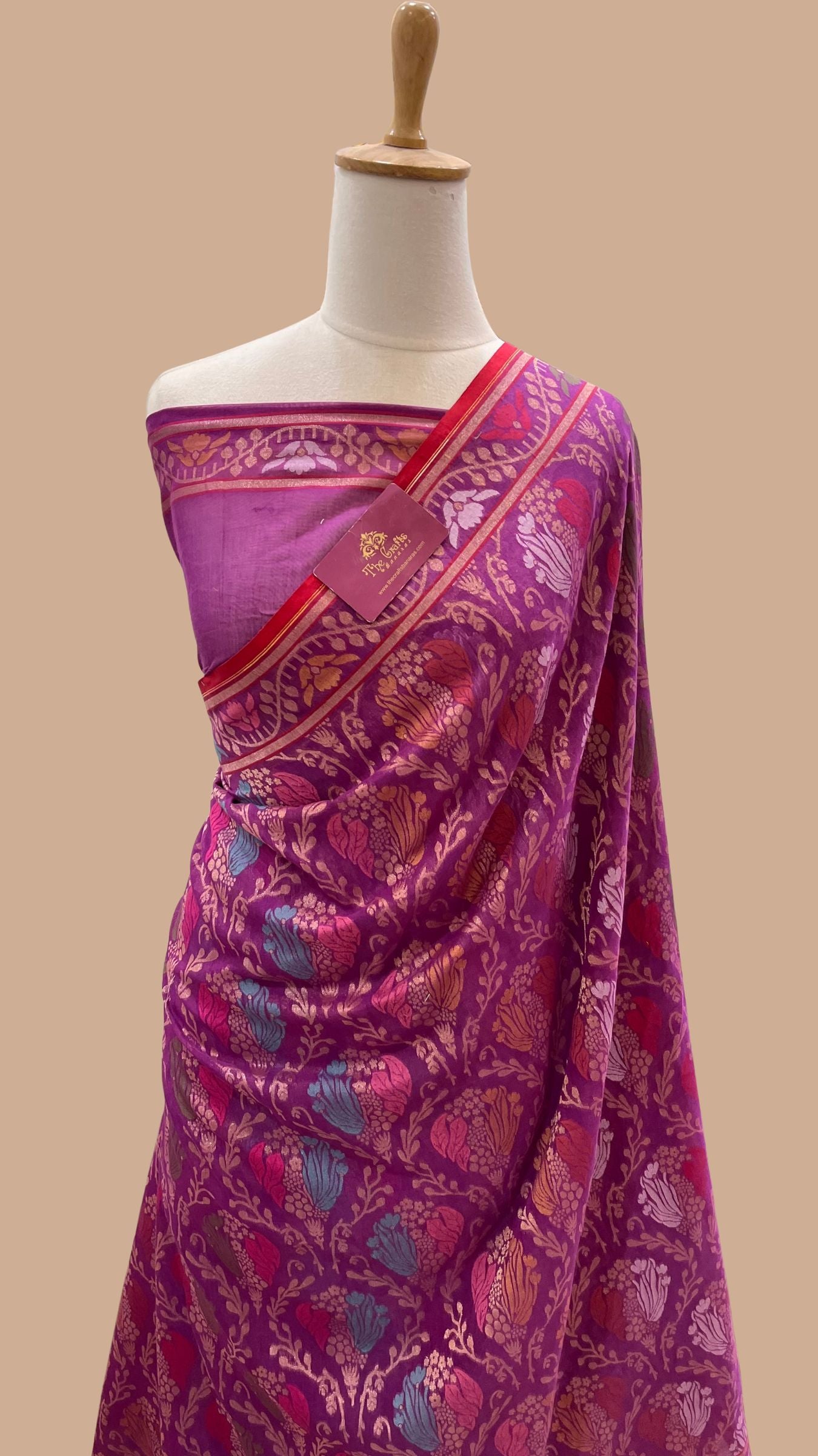 Pure Ektara Cotton Jamdani Banarasi Saree - Tilfi