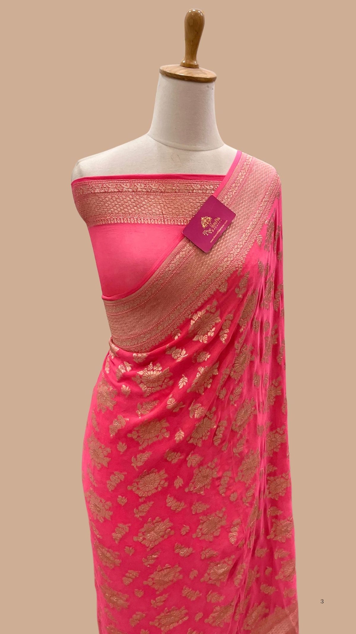 Khaddi Georgette Handloom Banarasi Saree