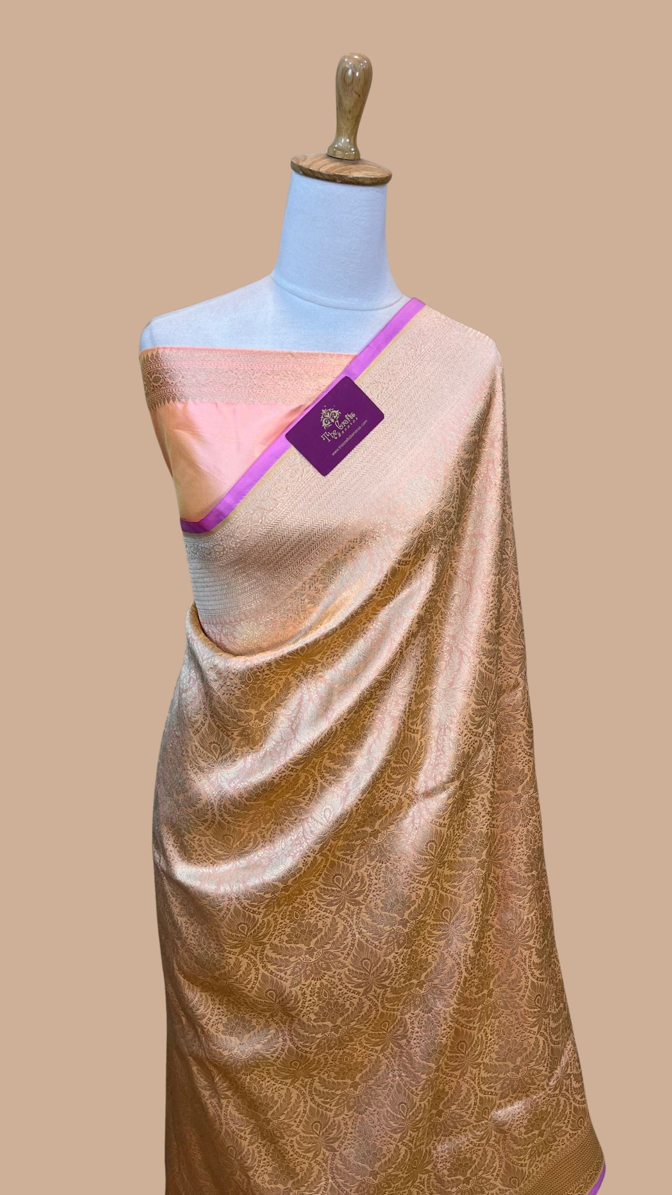 Pure Katan Tissue Silk Handloom Banarasi Saree - Tanchui Brocade
