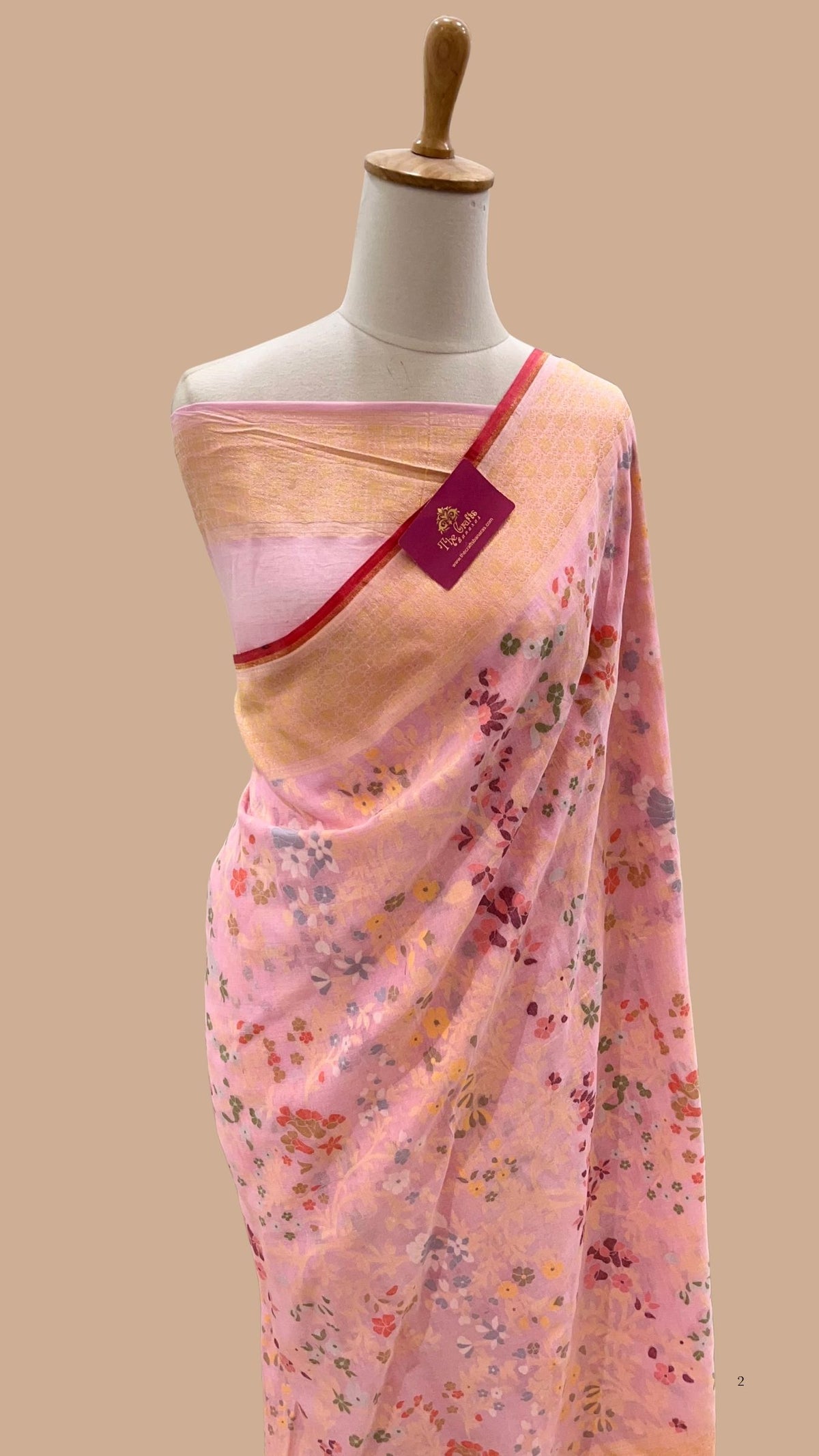 Pure Ektara Cotton Jamdani Banarasi Saree - Tilfi