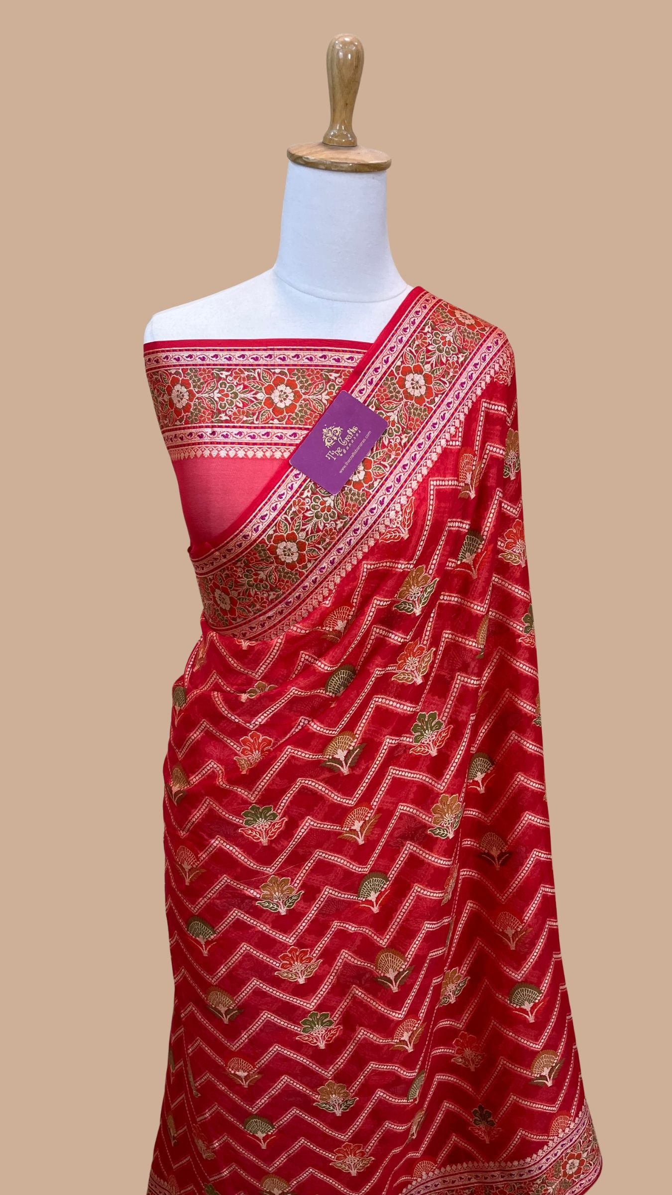 Pure Khaddi Chiffon Banarasi Saree
