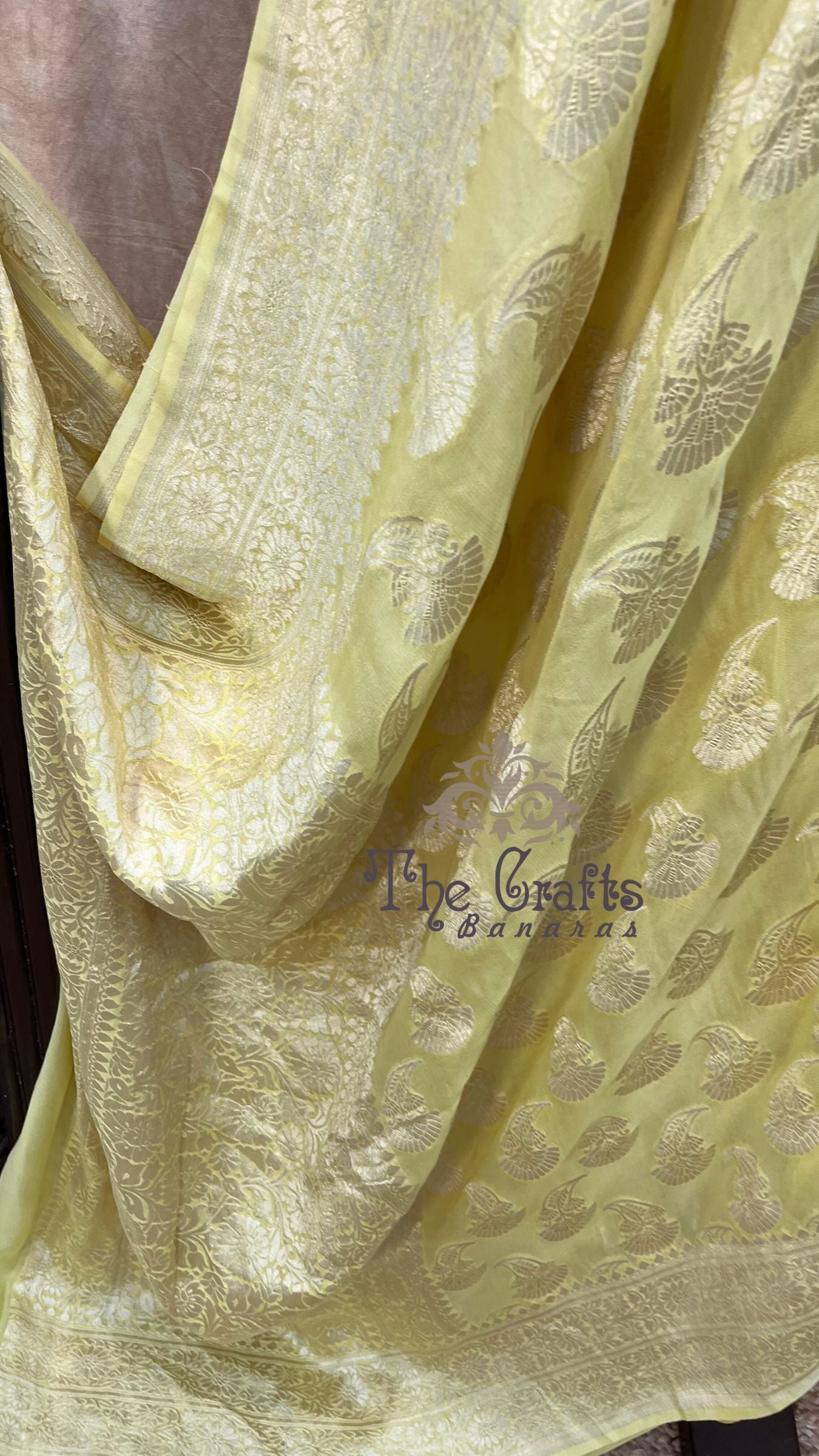 Khaddi Georgette Banarasi Saree - Water Zari