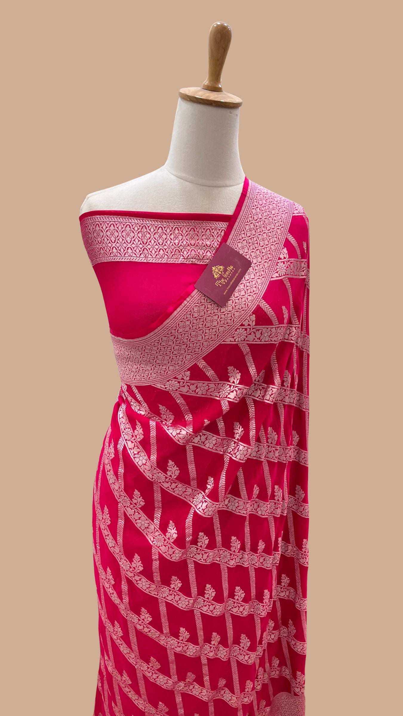 Khaddi Georgette Handloom Banarasi Saree