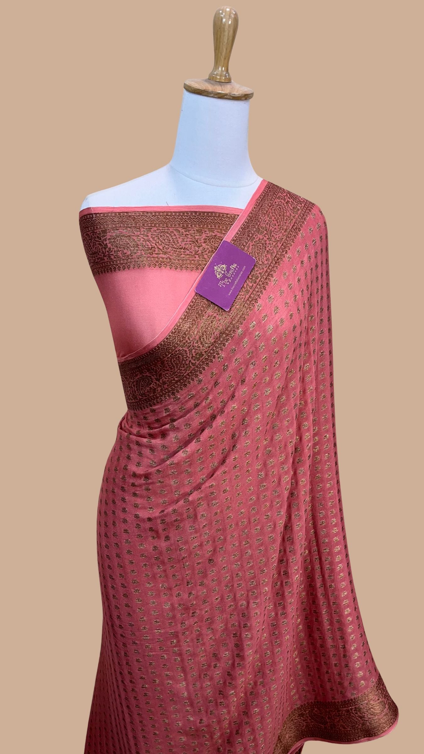 Pure Khaddi Chiffon Banarasi Saree
