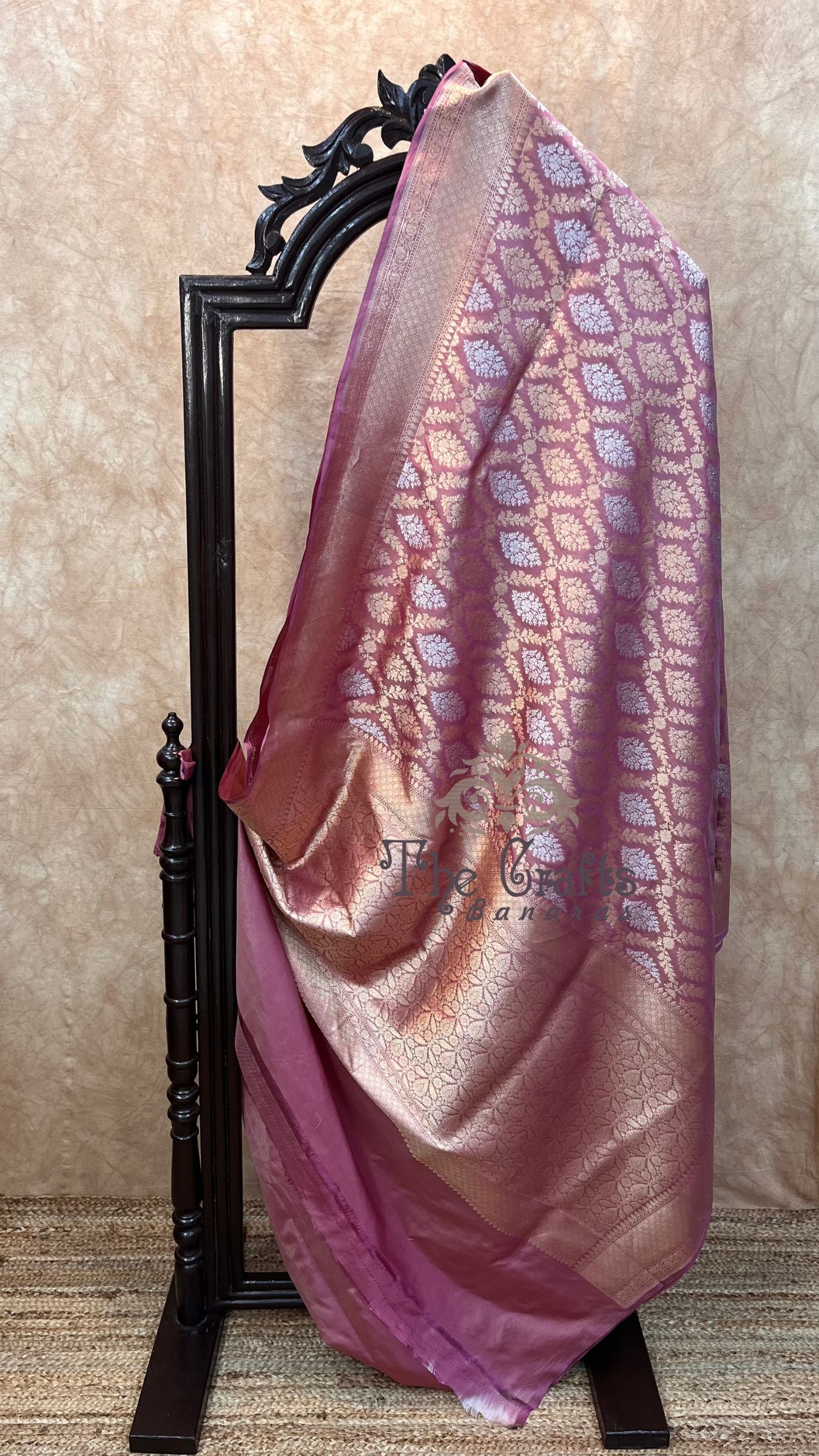 Pure Katan Silk Handloom Banarasi Saree - All over Sona Roopa Jaal work