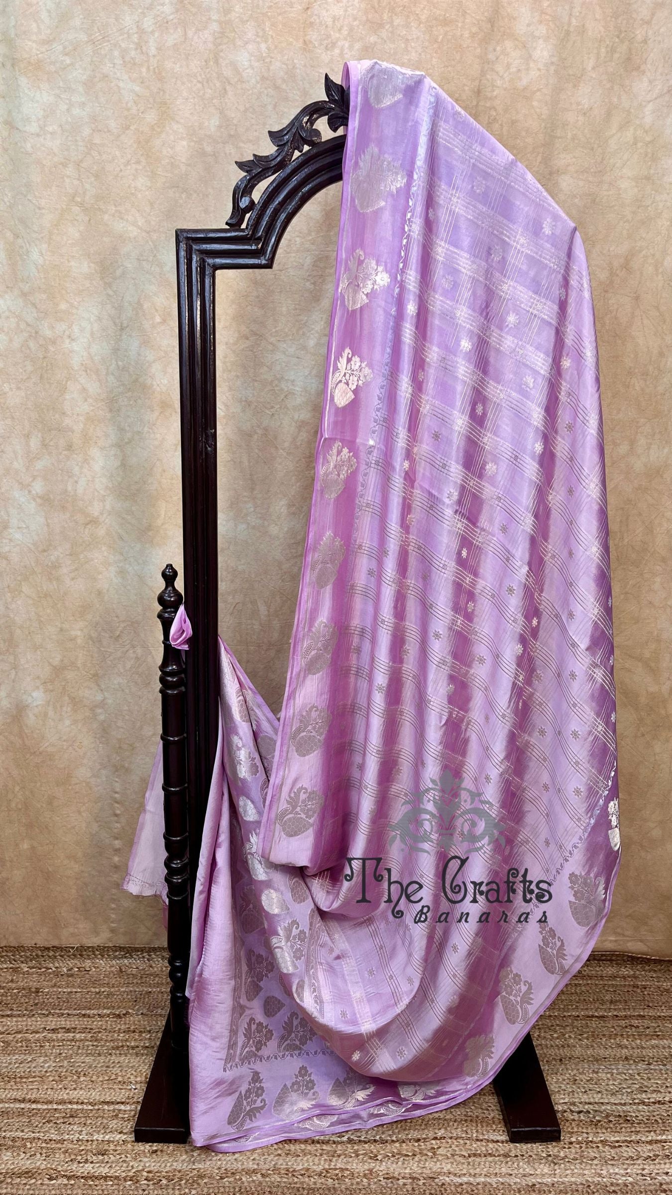 Lavender Pure Chiniya Silk Banarasi Saree