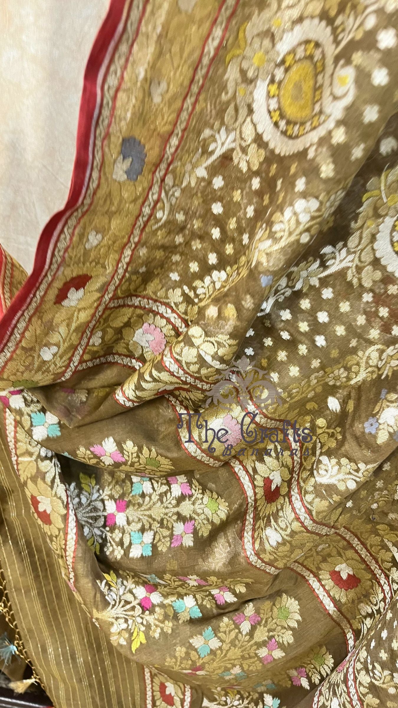 Pure Ektara Cotton Jamdani Banarasi Saree - Tilfi