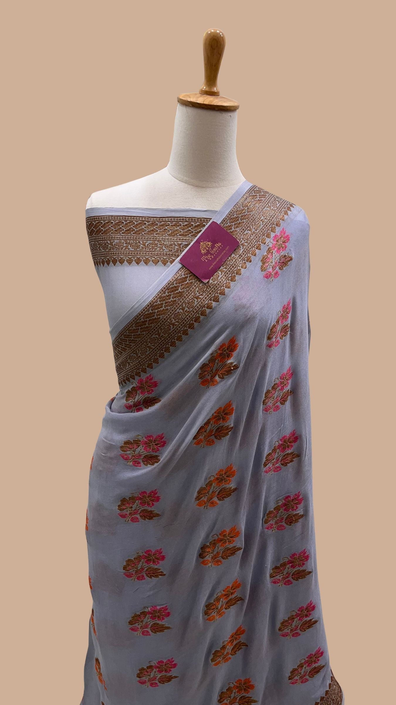 Pure Khaddi Chiffon Banarasi Saree