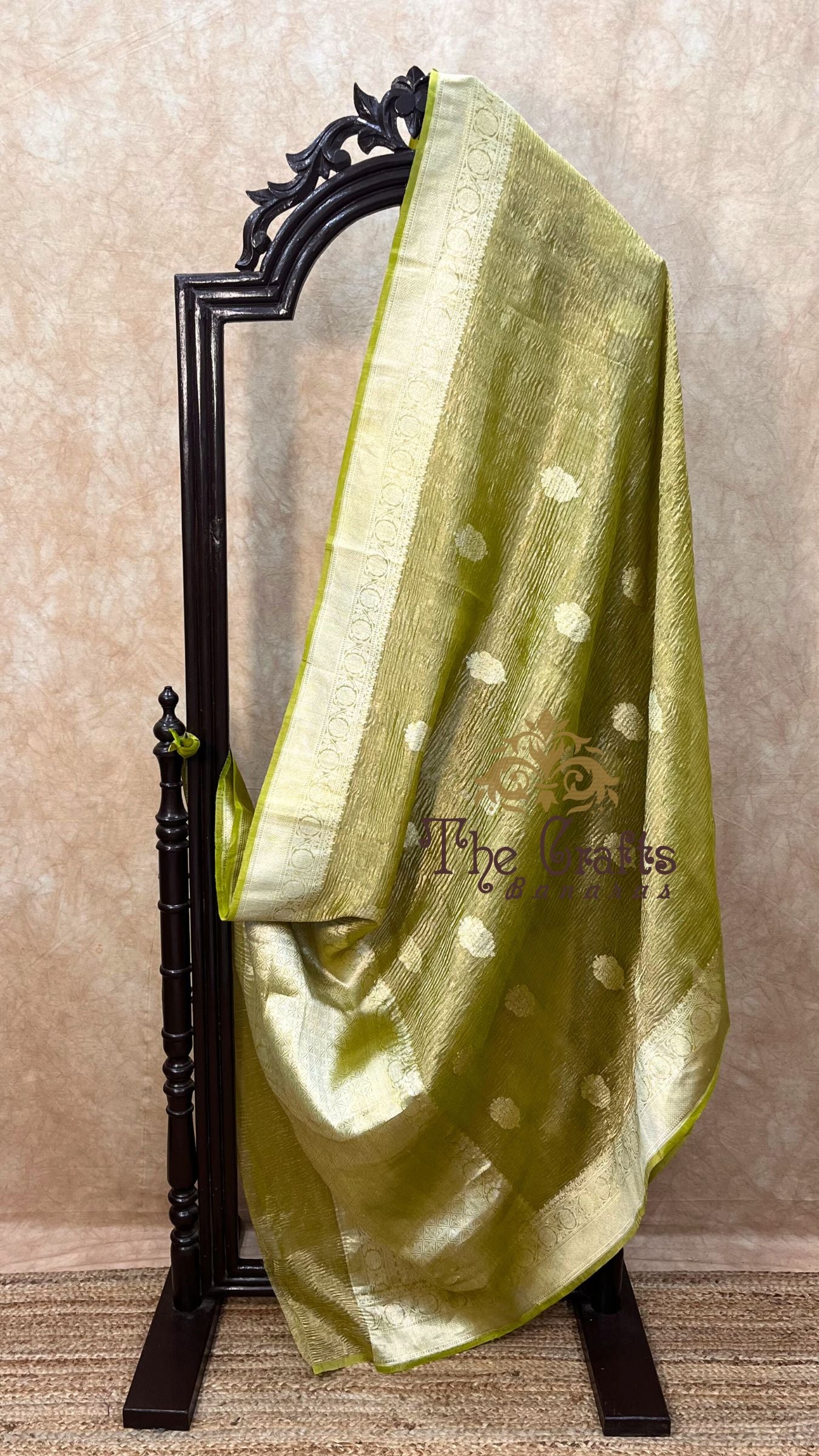 Pure Crush Tissue Silk Handloom  Banarasi Saree