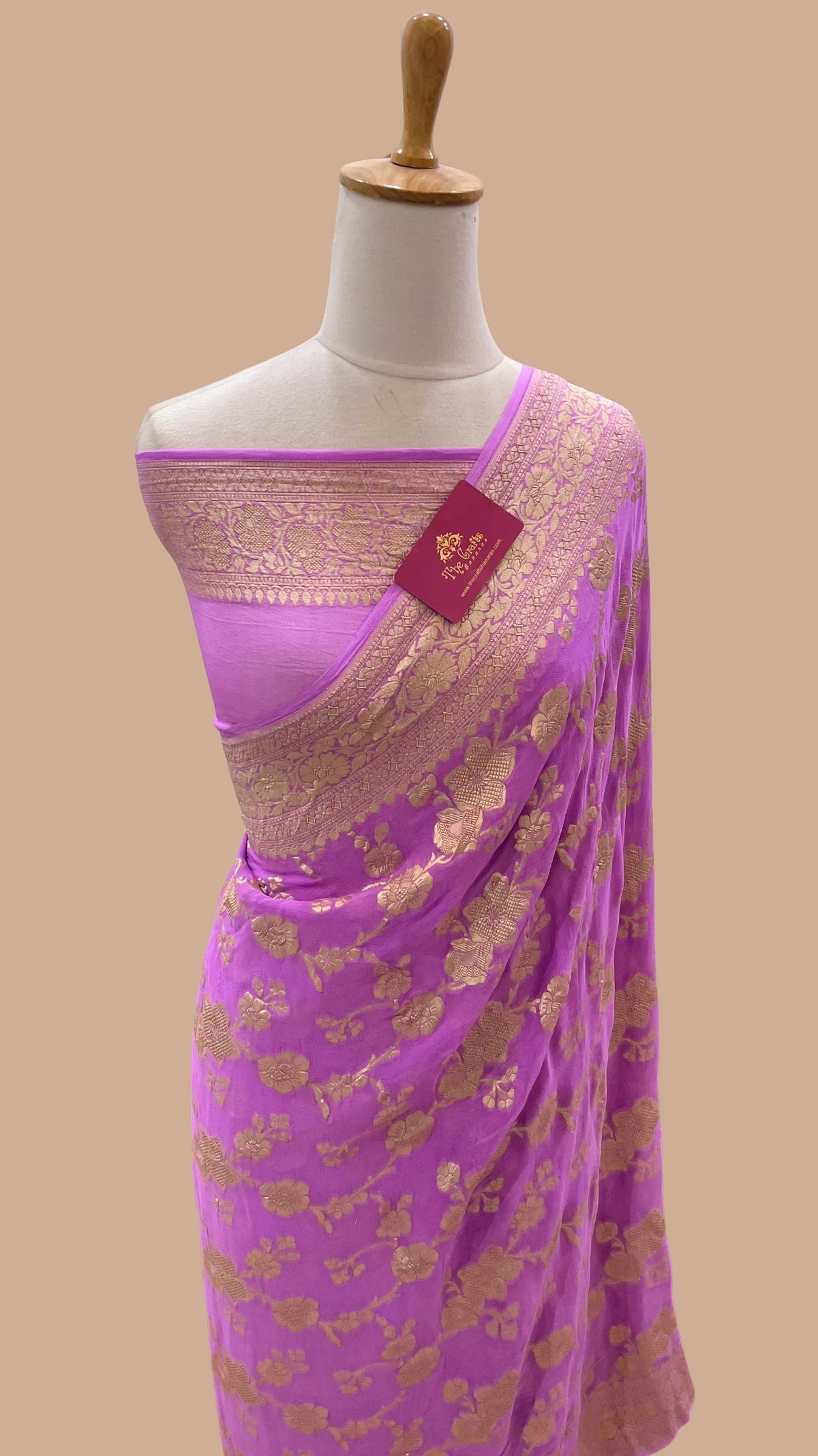Khaddi Georgette Handloom Banarasi Saree