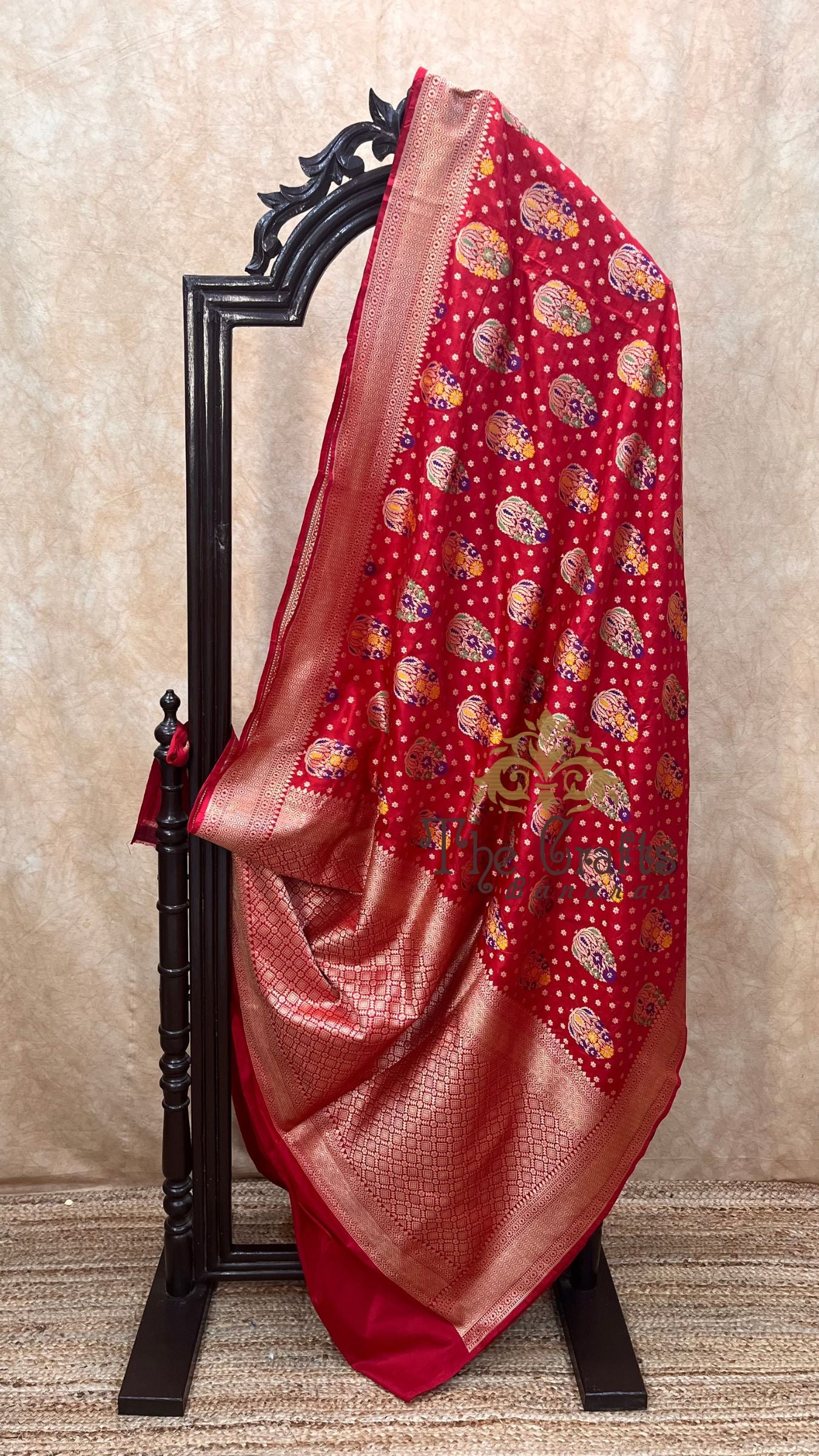 Pure Katan Silk Handloom Banarasi Saree - All over Meenakari Jaal work