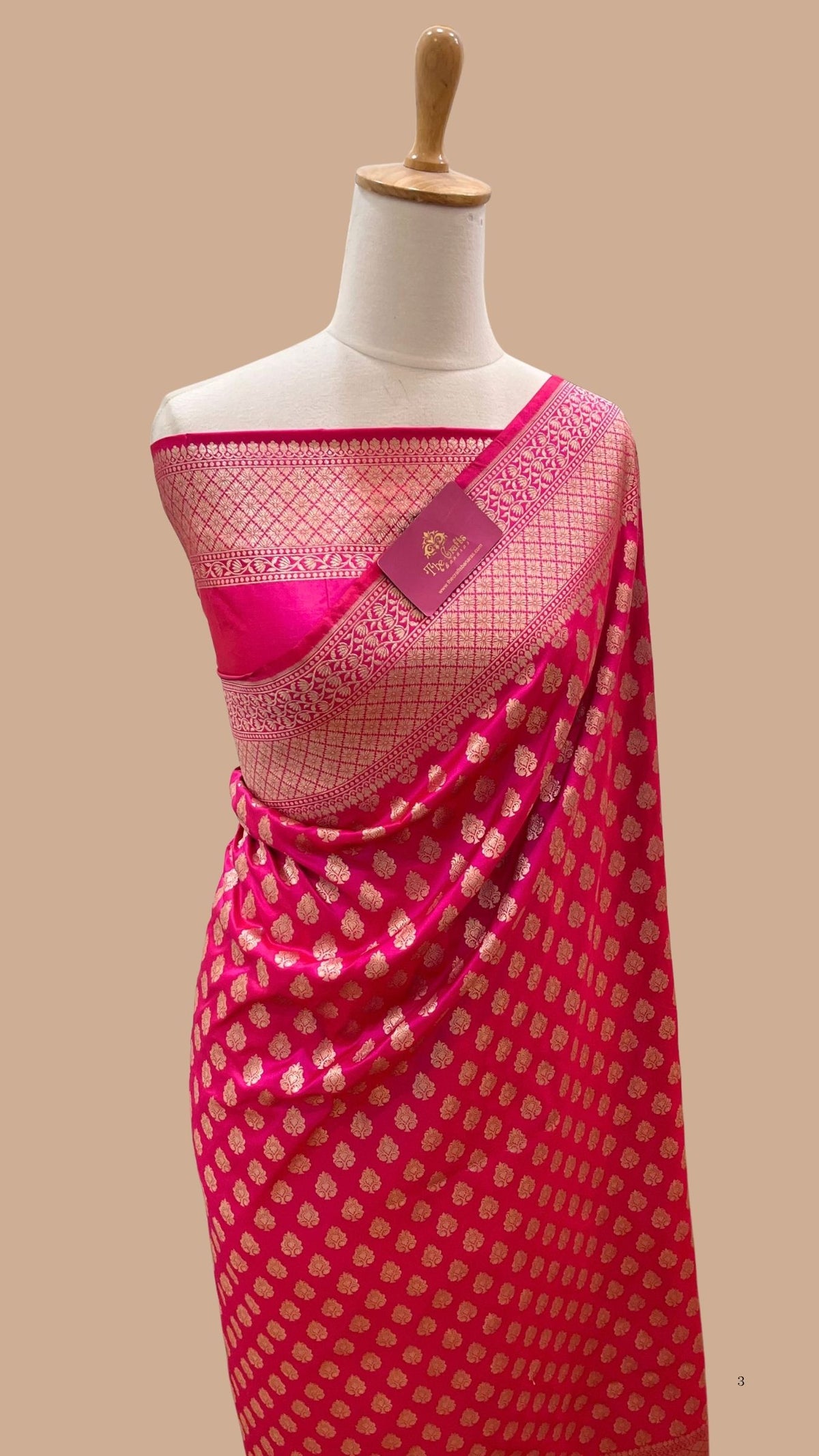 Pure Katan Silk Handloom Banarasi Saree - Jaal work