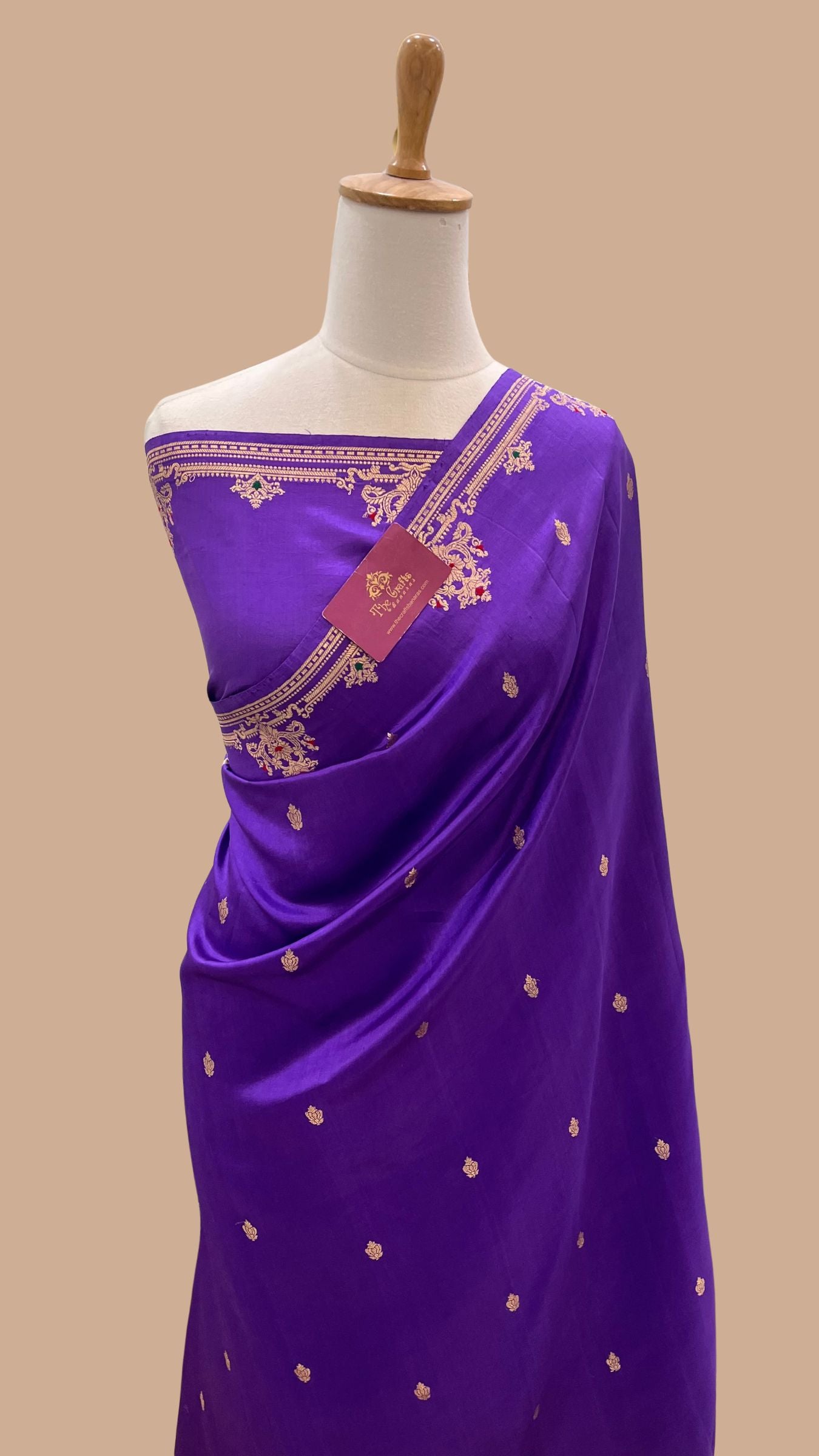 Pure Mango Silk Handloom Banarasi Saree - Meenakari