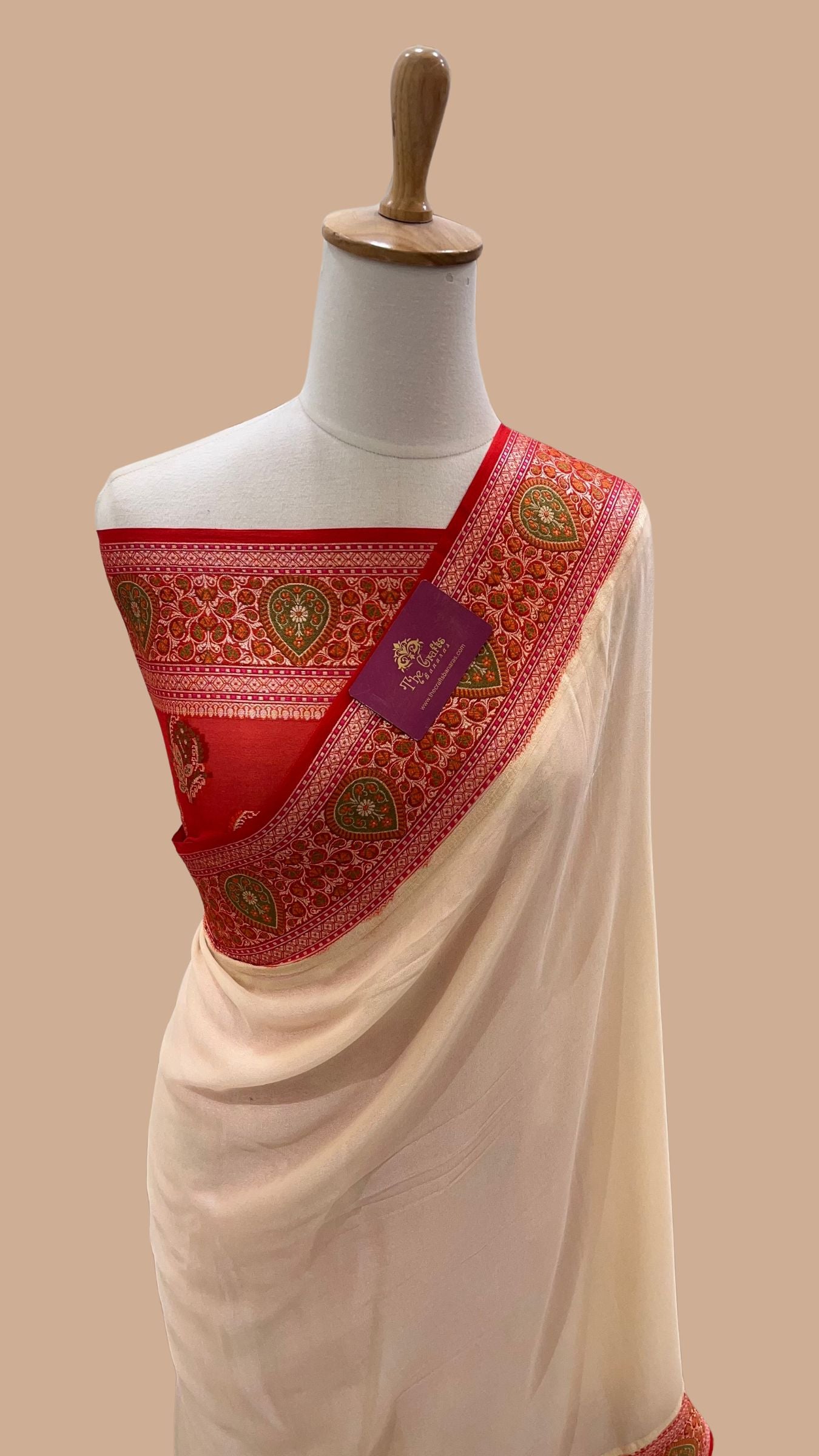 Pure Khaddi Chiffon Banarasi Saree