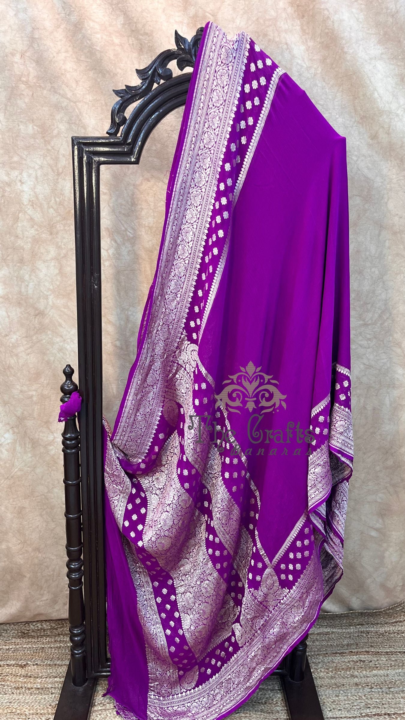 Khaddi Georgette Handloom Banarasi Saree