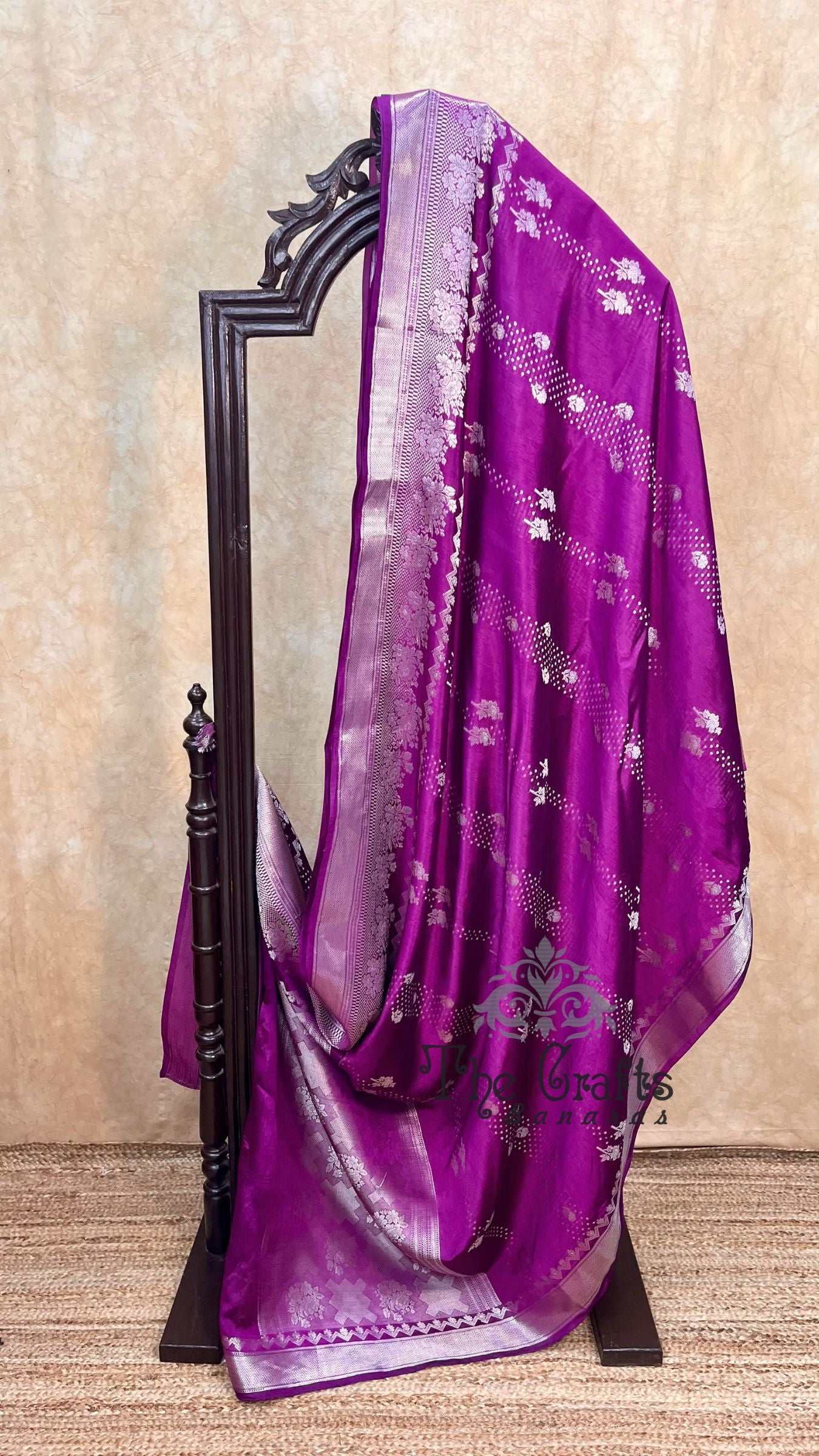 Purple Pure ChiniyaSilk Banarasi Saree