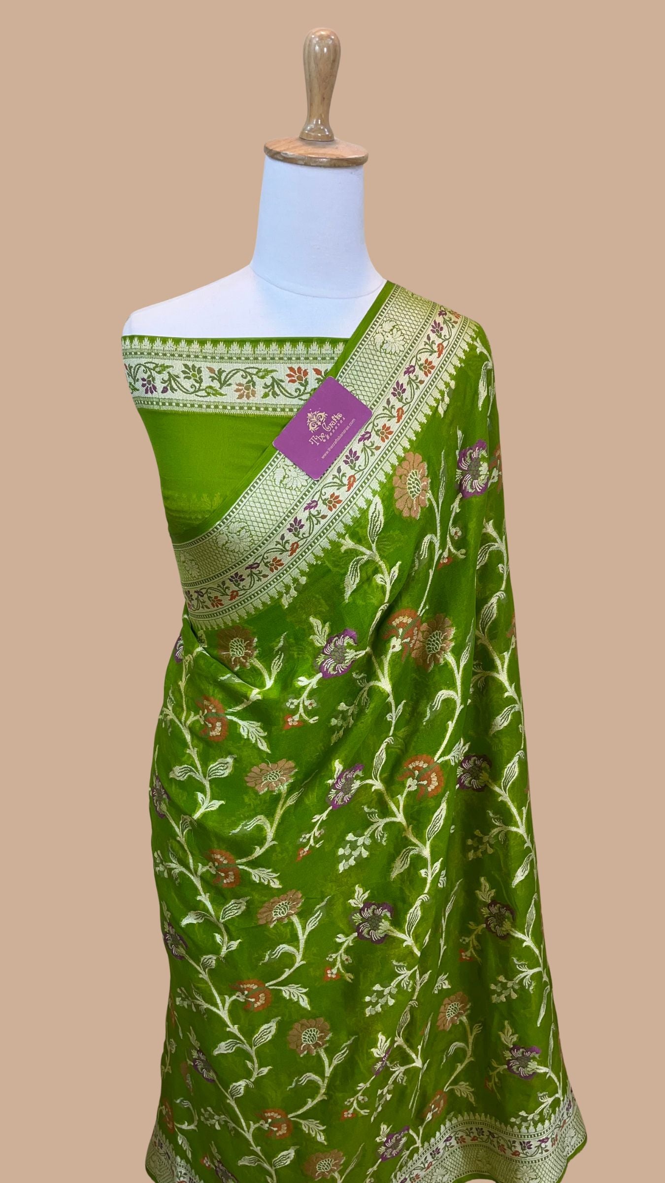 Pure Khaddi Chiffon Banarasi Saree