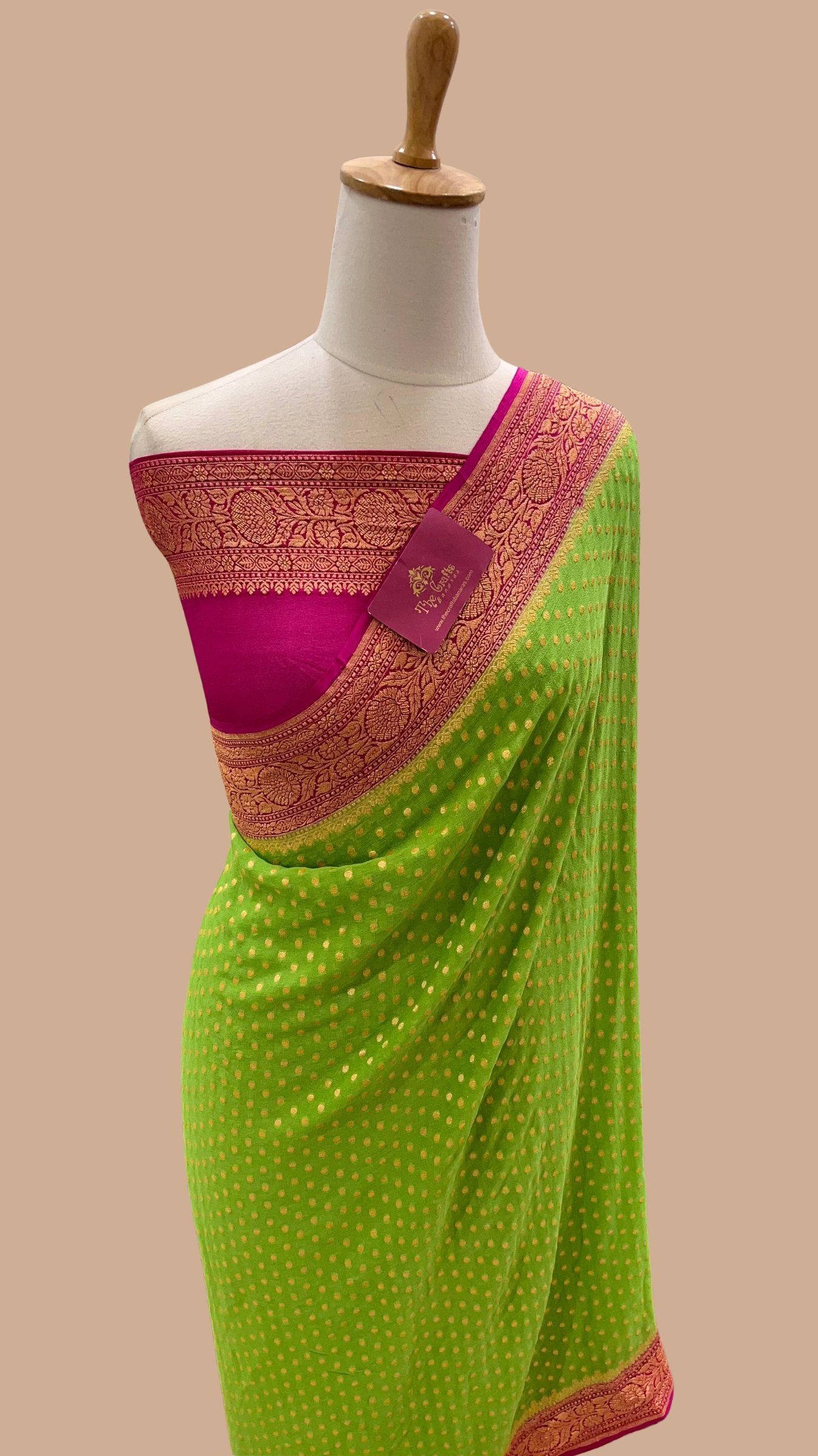 Khaddi Georgette Banarasi Saree - Gold Zari