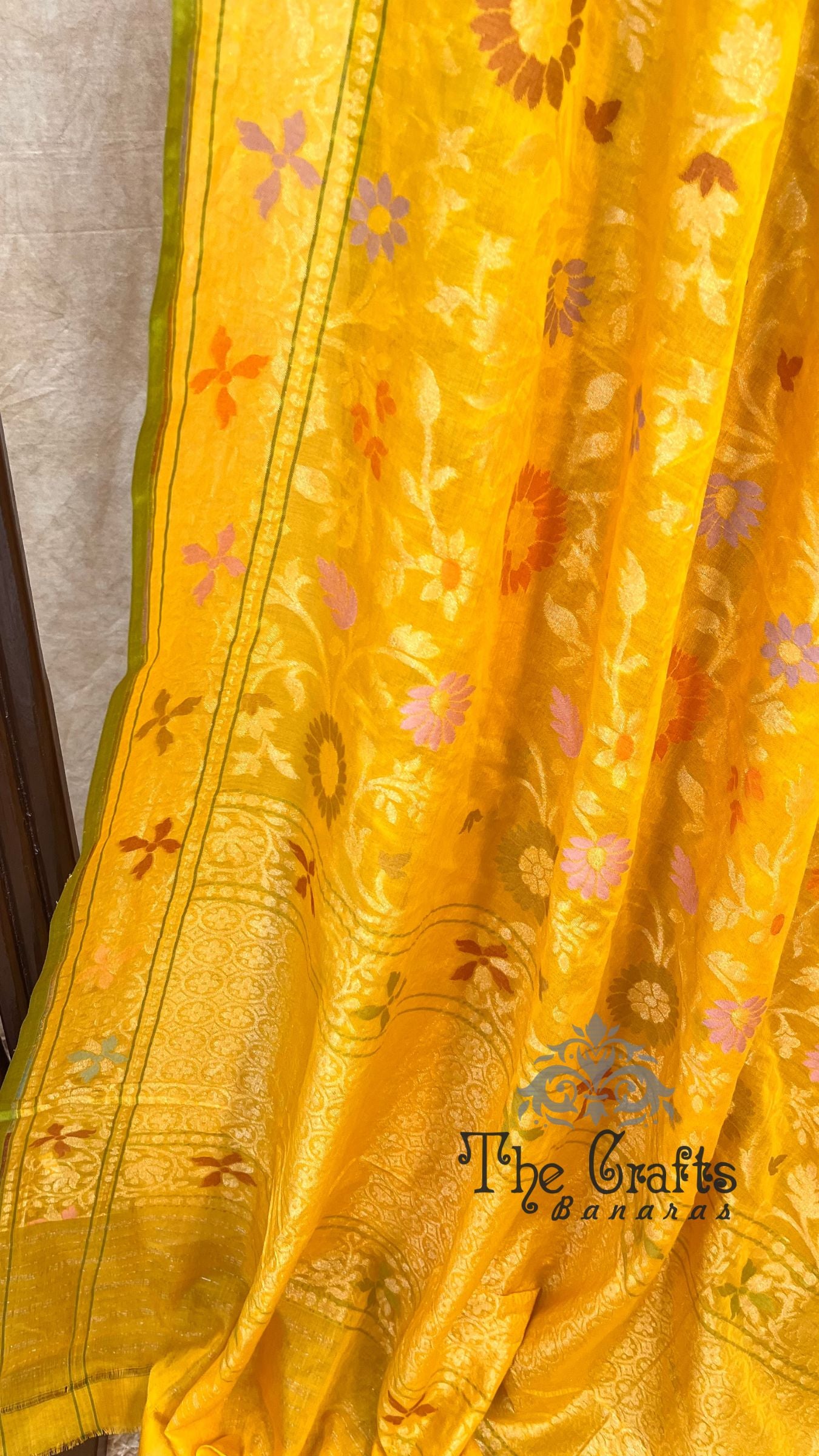 Pure Ektara Cotton Jamdani Banarasi Saree - Tilfi