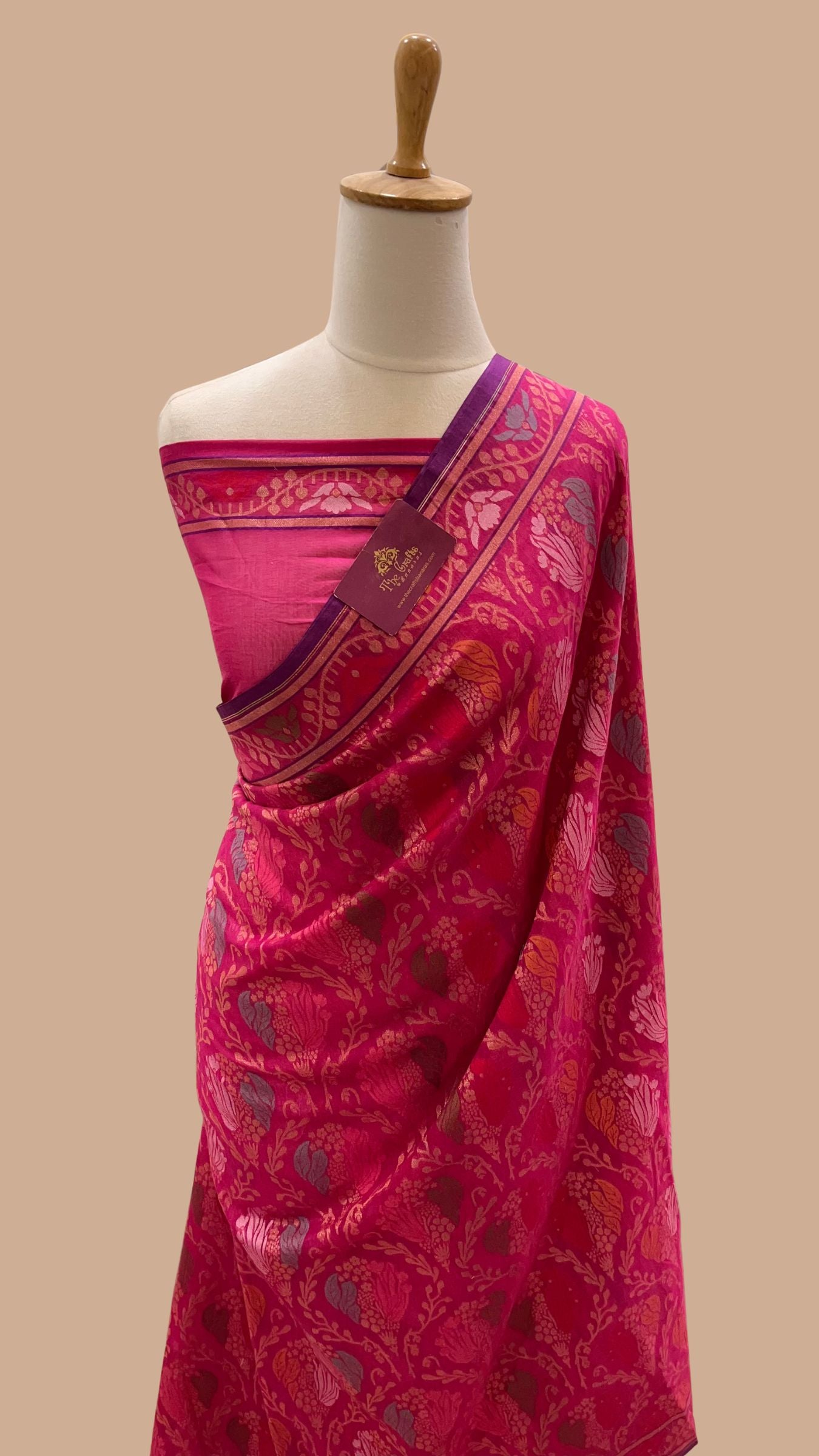 Pure Ektara Cotton Jamdani Banarasi Saree - Tilfi