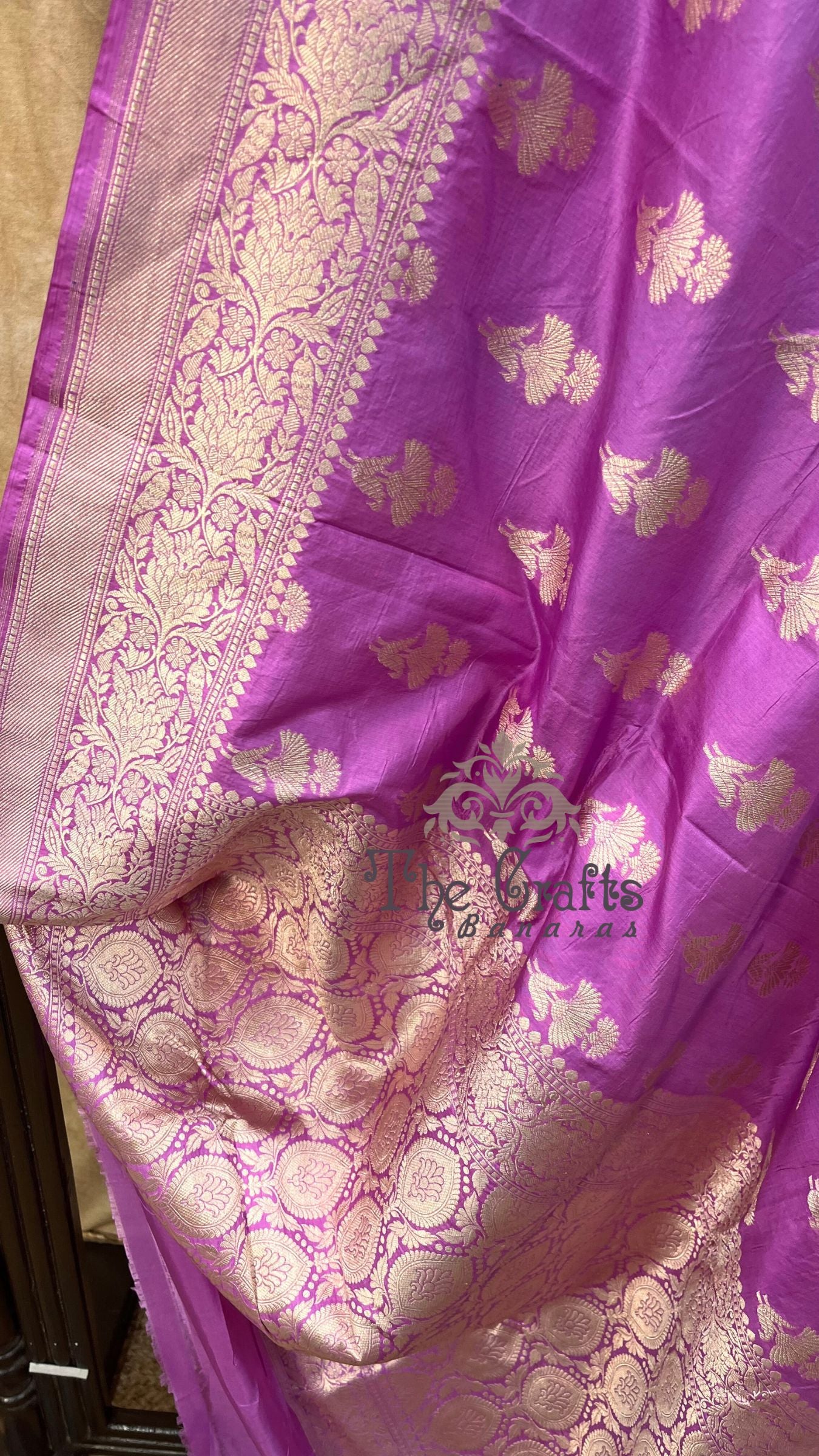 Pure Katan Silk Handloom Banarasi Saree - Jaal work