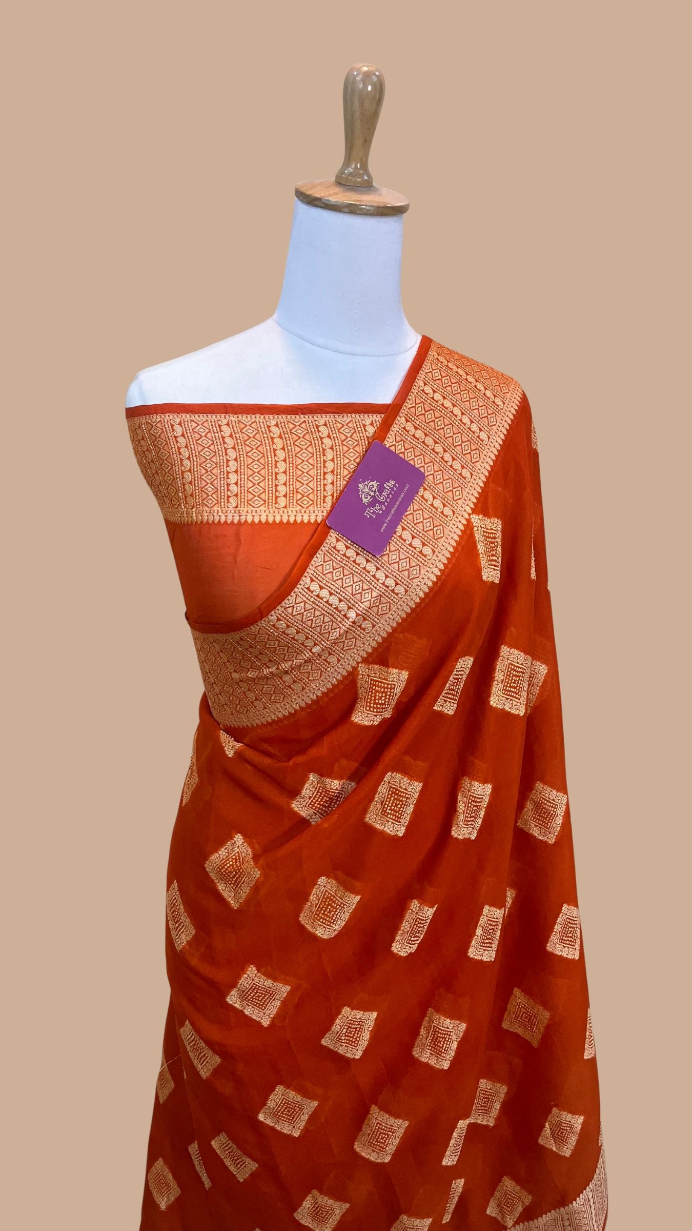 Pure Khaddi Chiffon Banarasi Saree