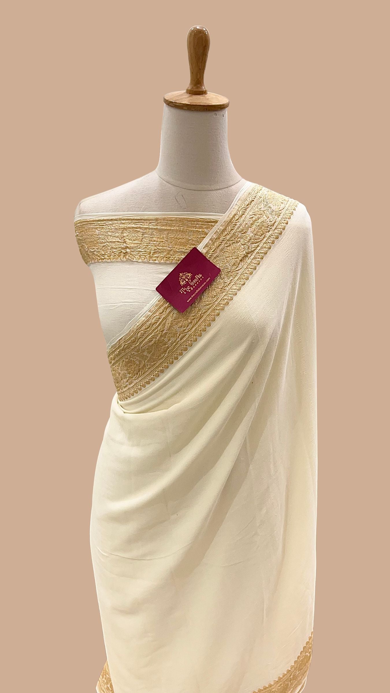 Khaddi Georgette Handloom Banarasi Saree