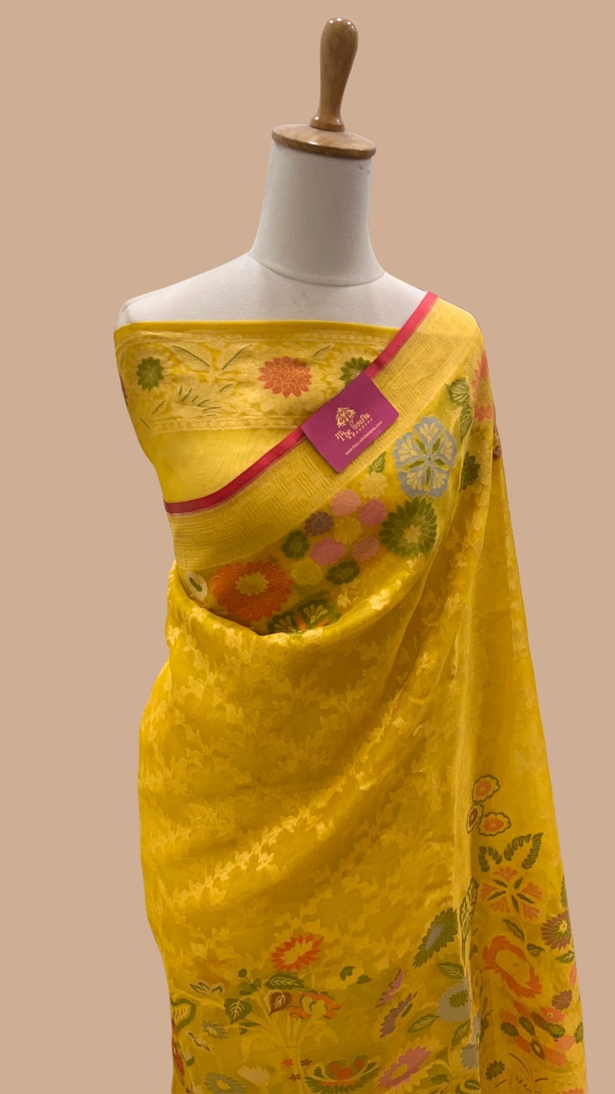 Pure Ektara Kora Silk Jamdani Banarasi Saree - Tilfi (Copy)