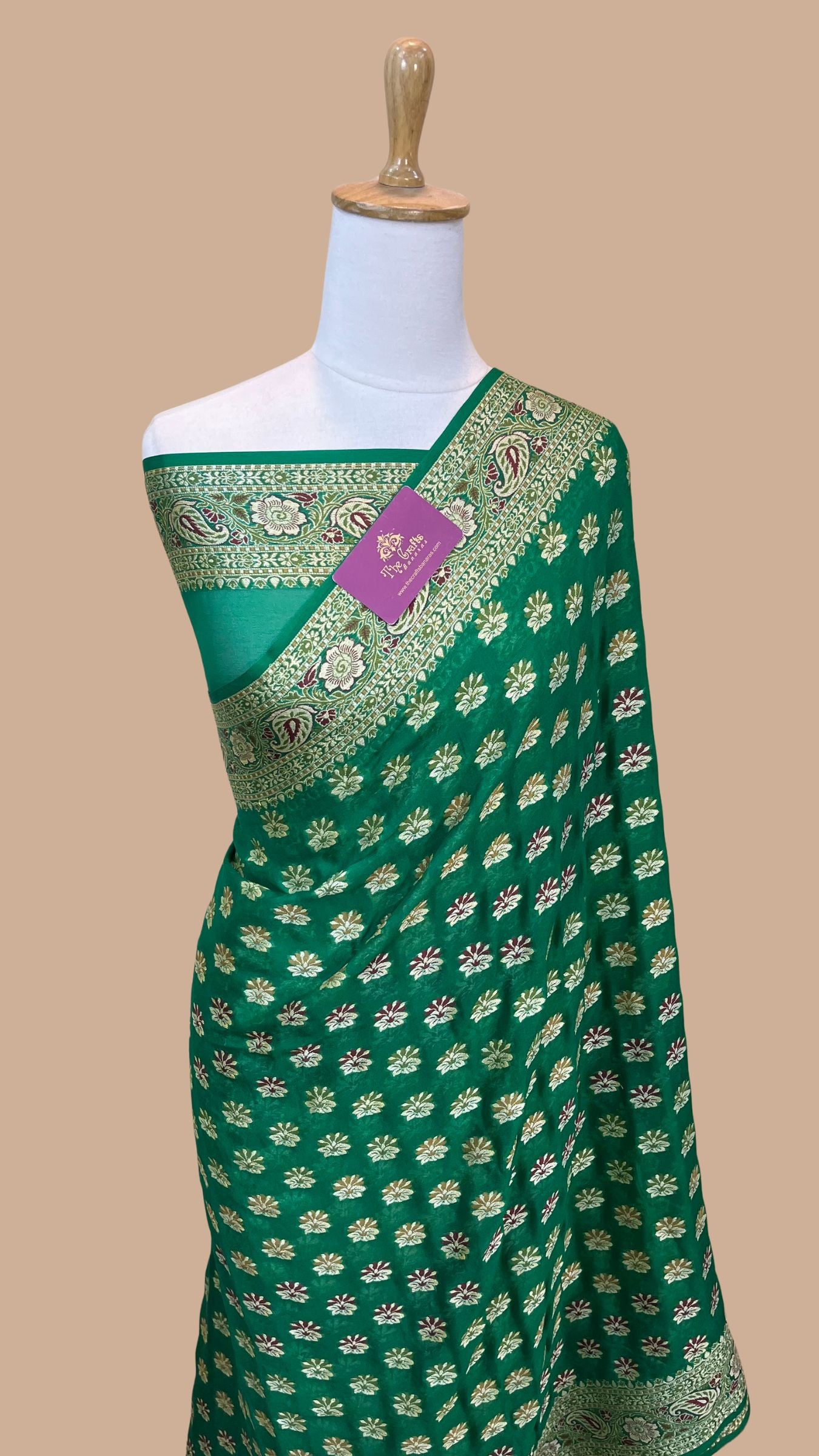 Pure Khaddi Chiffon Banarasi Saree