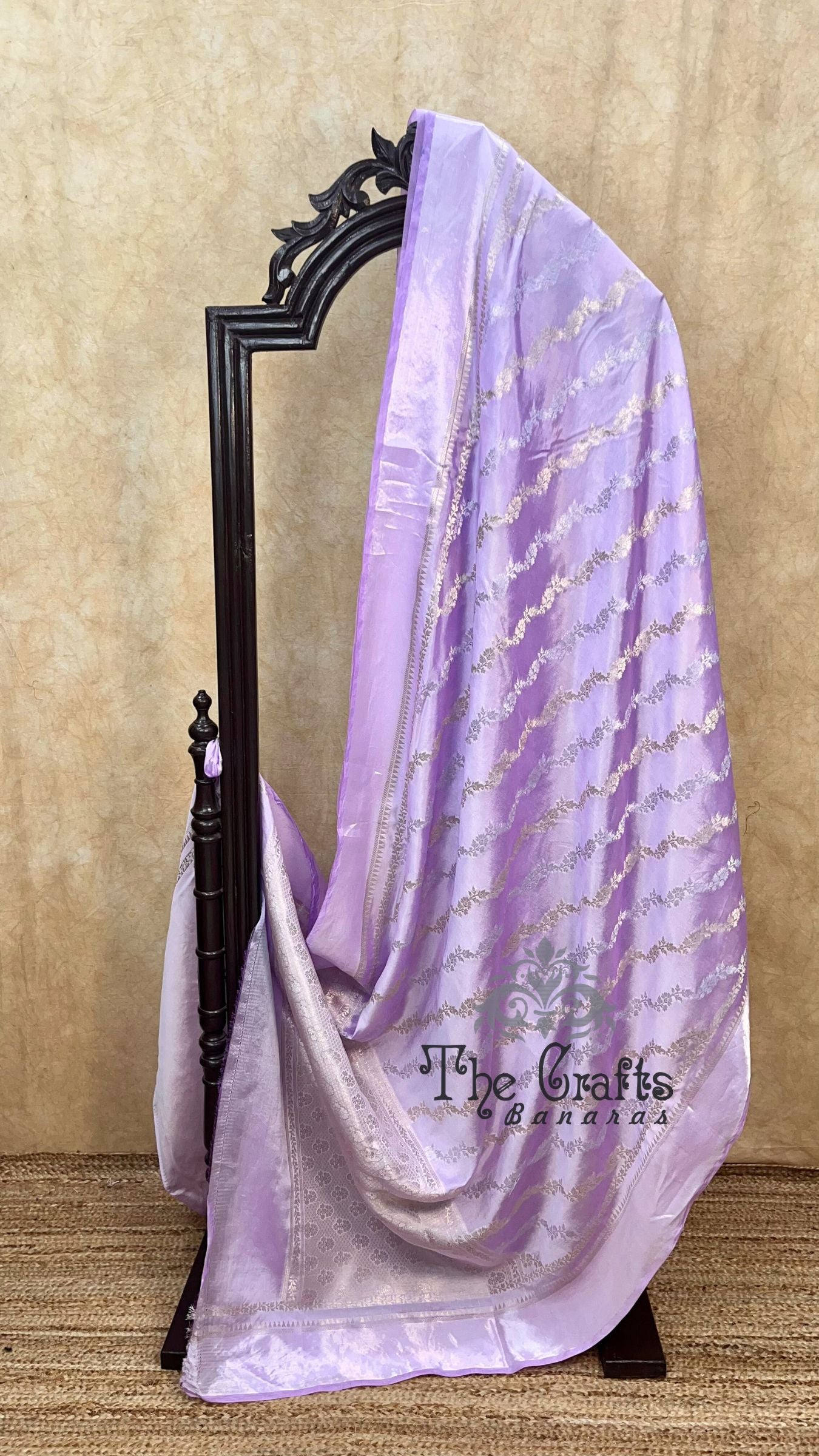 Lavender Pure Chiniya Silk Banarasi Saree