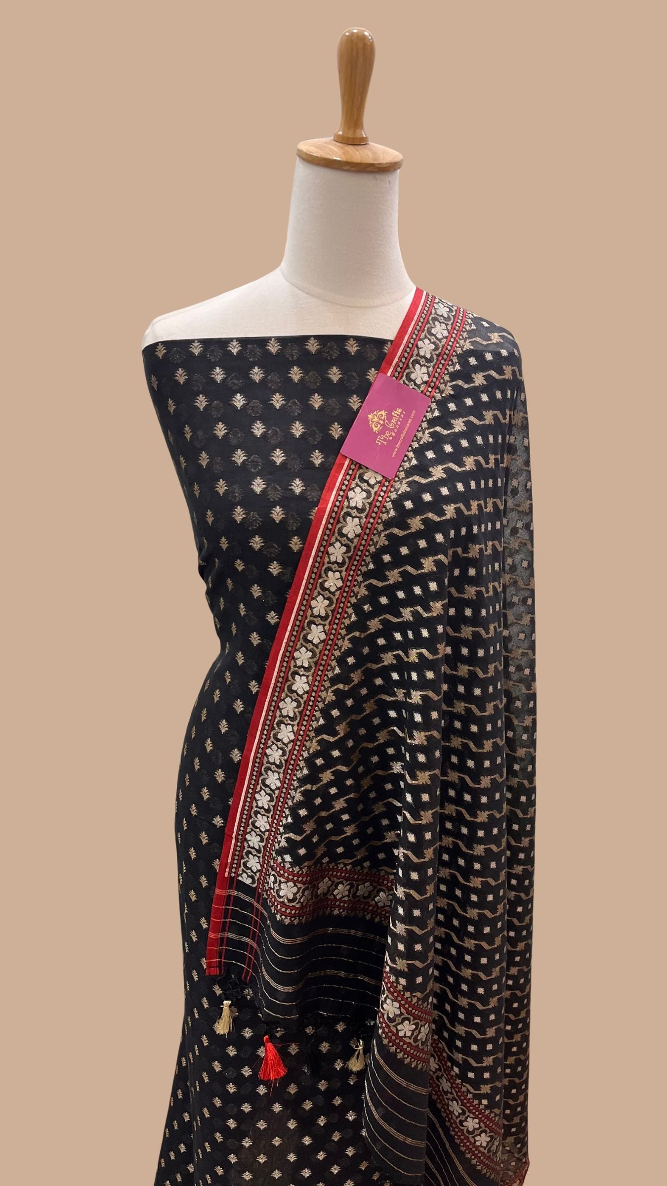 Pure Ektara Cotton Jamdani Banarasi Dress Material